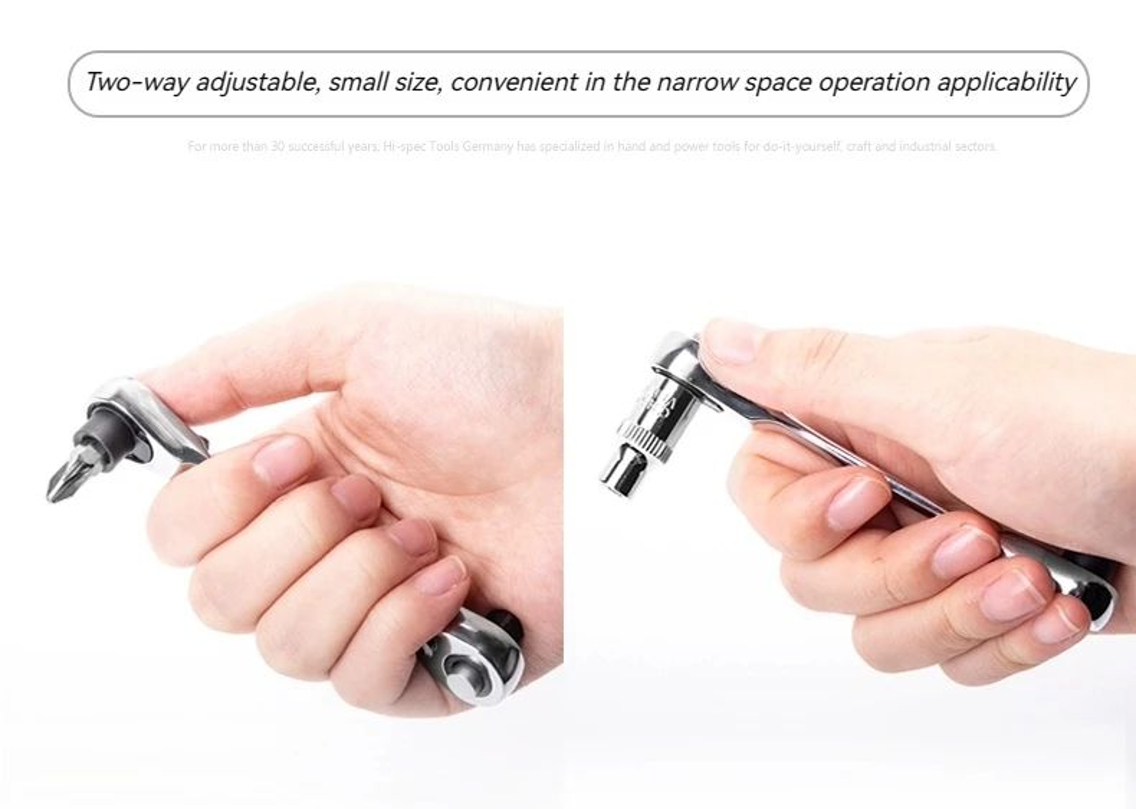 2in1 Compact Ratchet Wrench With Socket  Screwdriver Bits 15