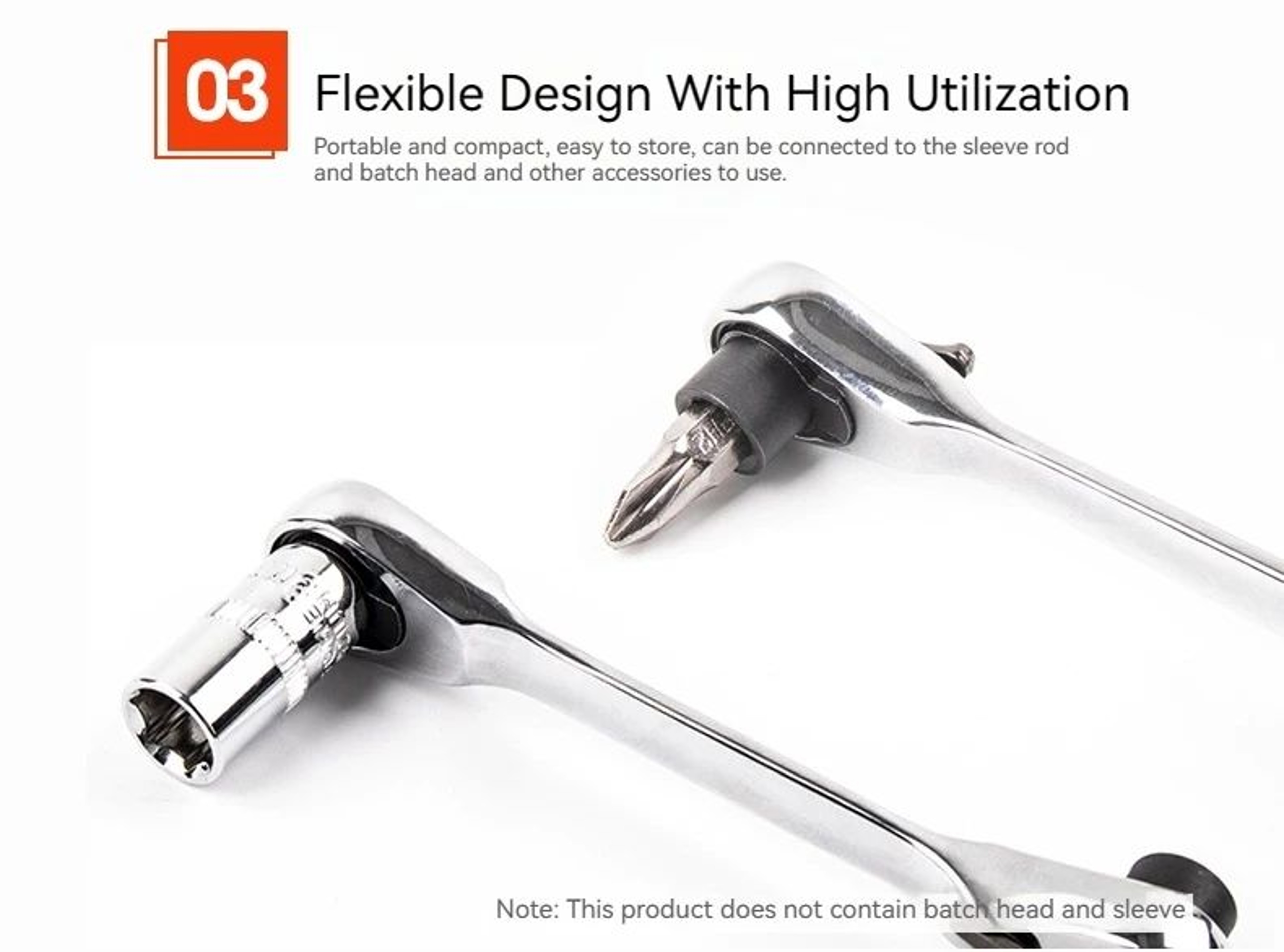 2in1 Compact Ratchet Wrench With Socket  Screwdriver Bits 11