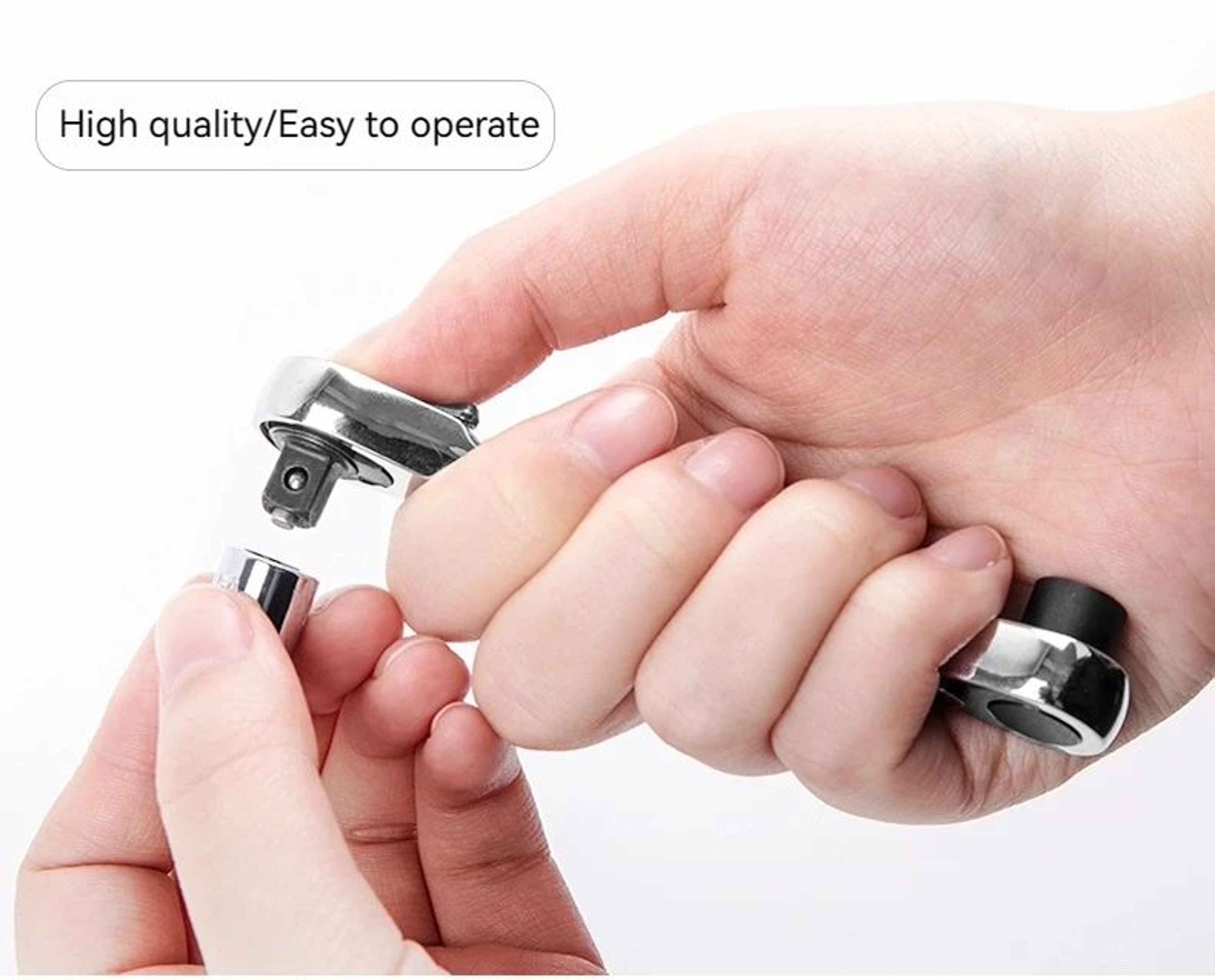 2in1 Compact Ratchet Wrench With Socket  Screwdriver Bits 14