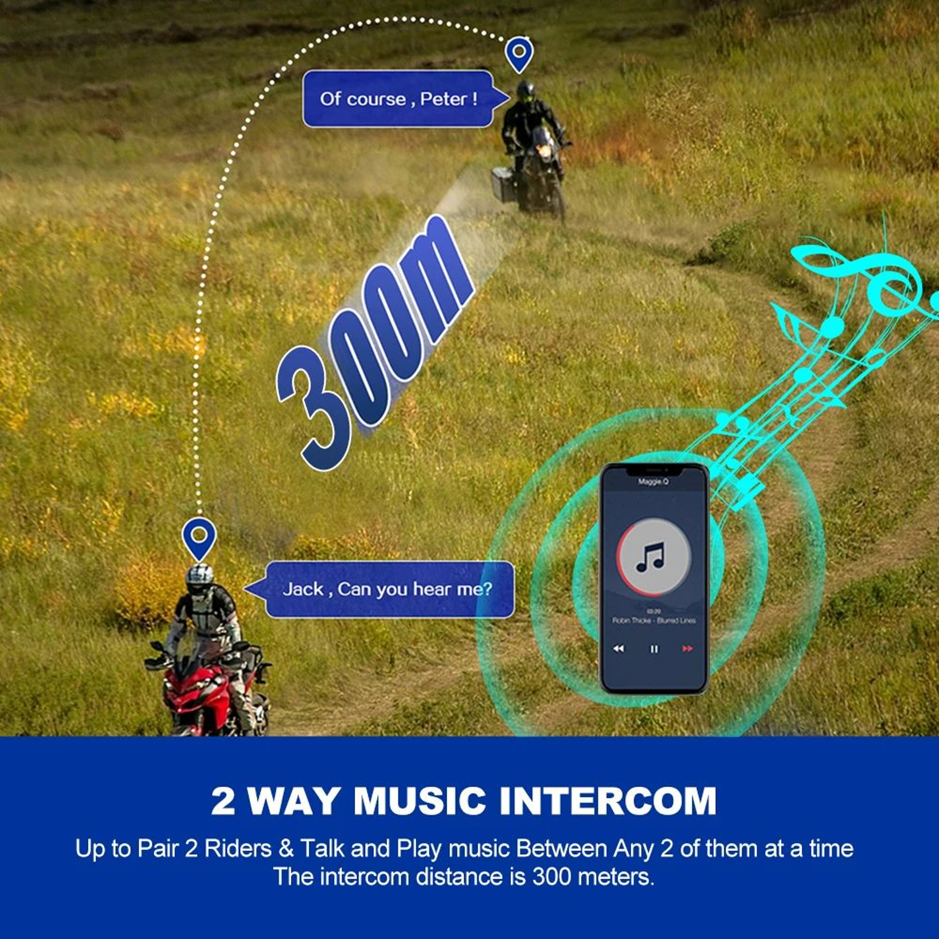 Kebidumei YP10 Wireless Bluetooth 53 Motorcycle Helmet Intercom Headset 2