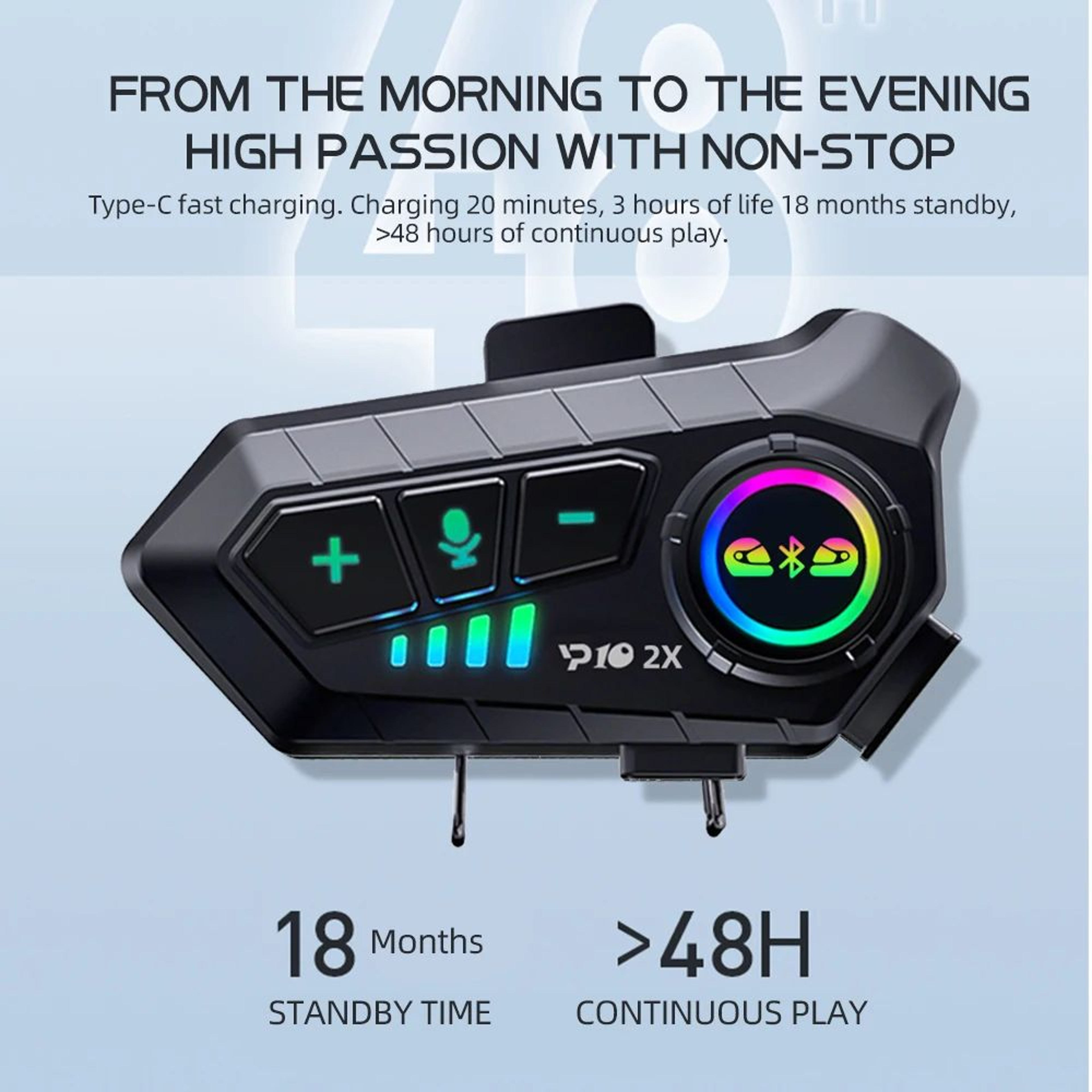 Kebidumei YP10 Wireless Bluetooth 53 Motorcycle Helmet Intercom Headset 8
