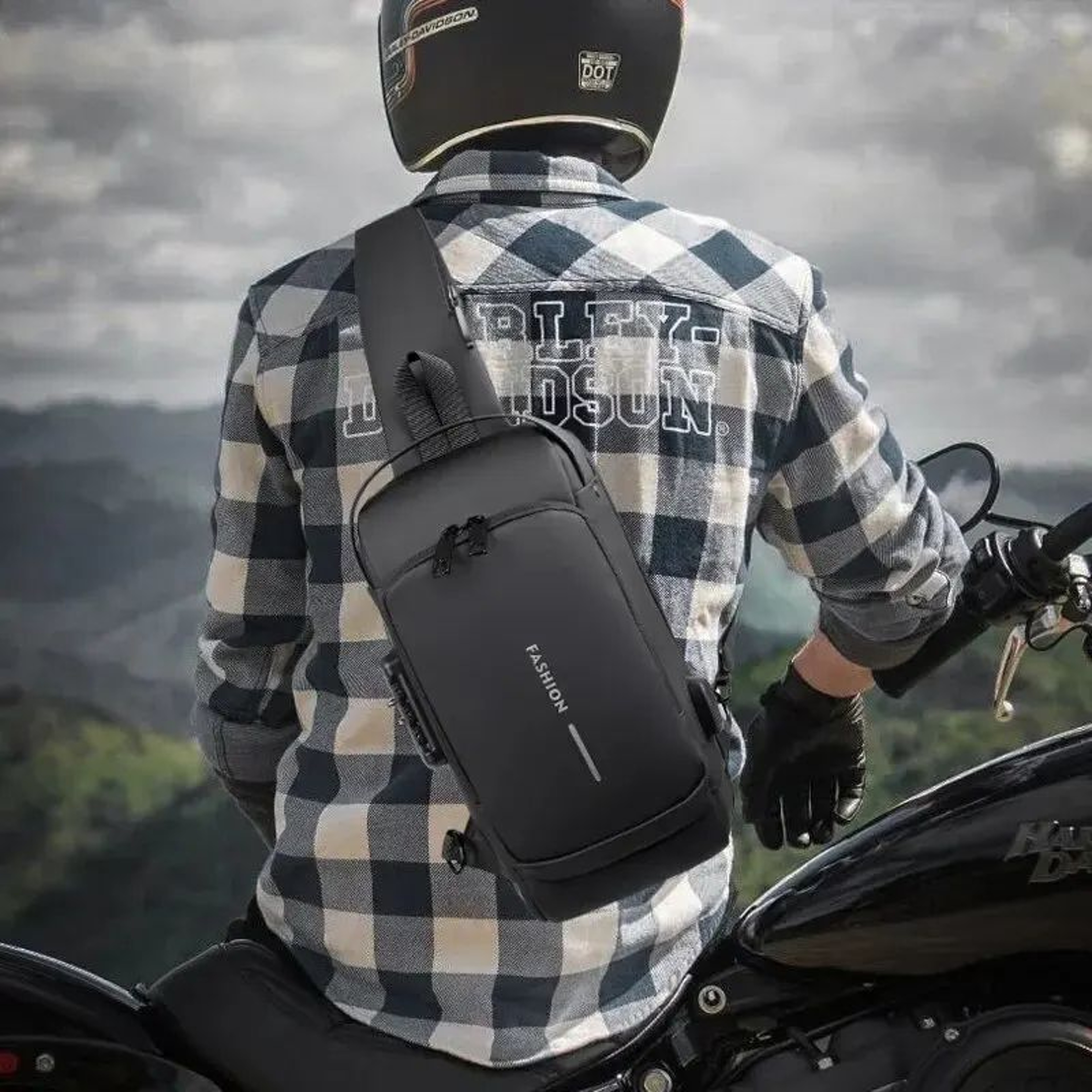 Men PU Leather AntiTheft Crossbody Chest Bag 5
