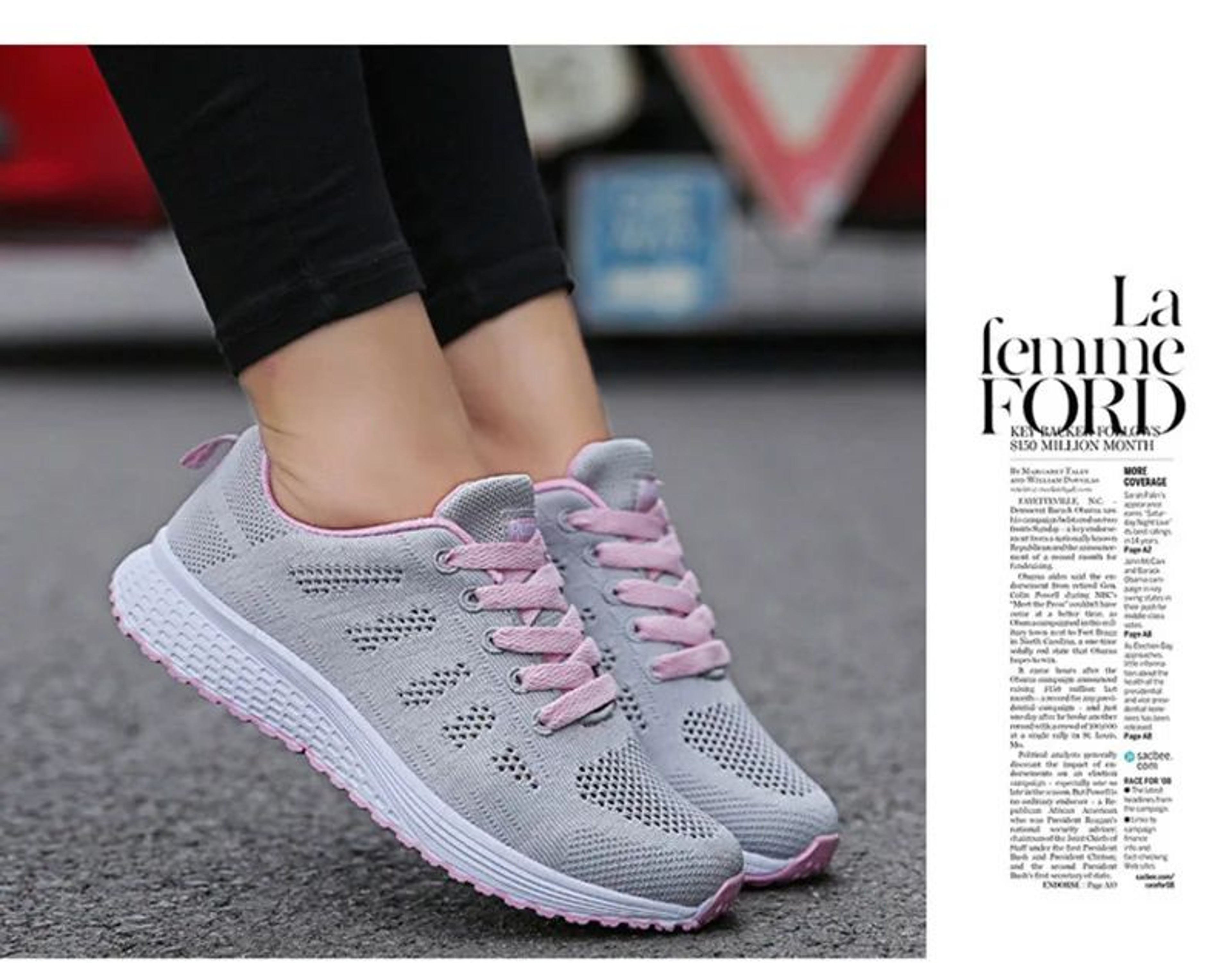 Women Breathable Mesh Walking Sneakers 13