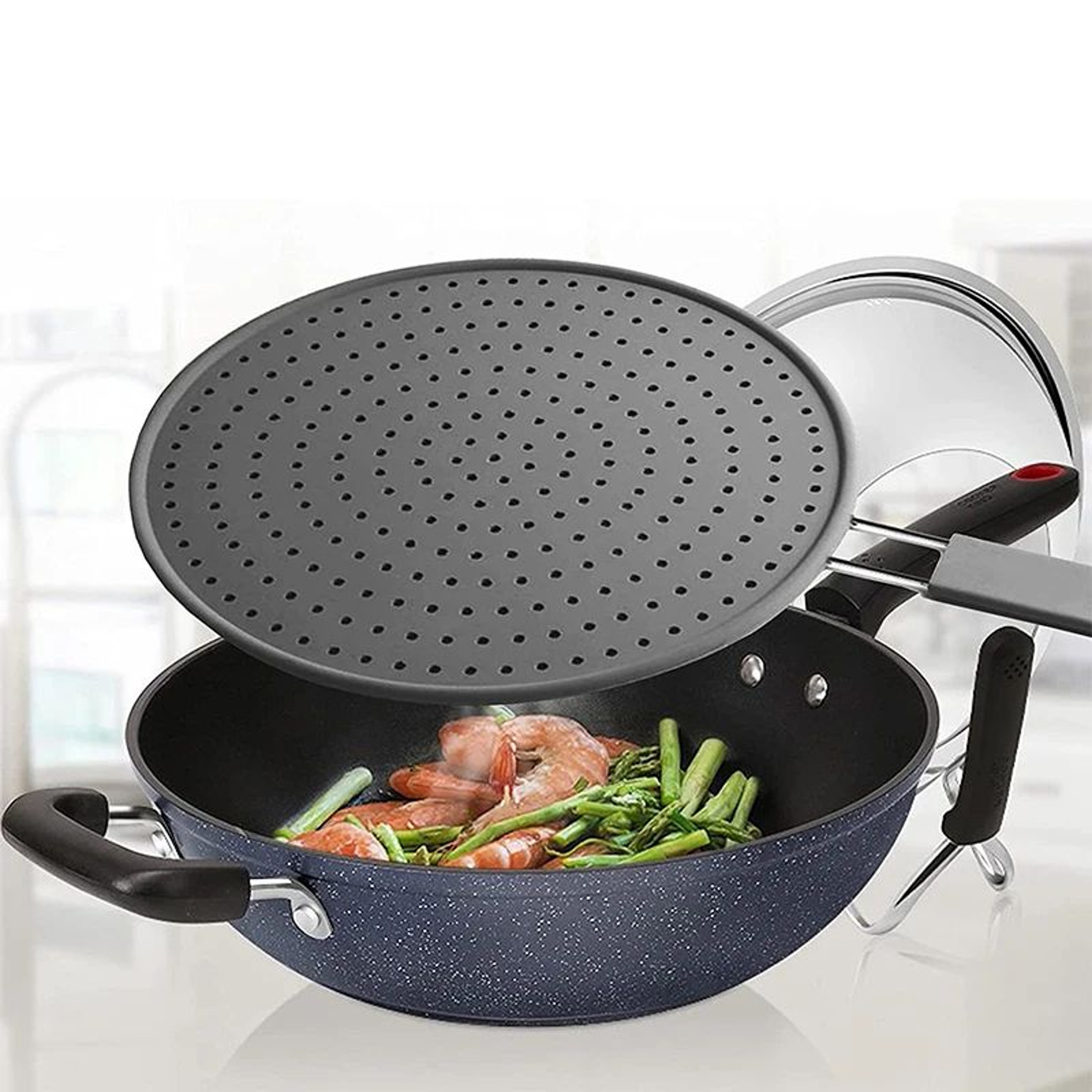 Silicone Splatter Screen With Handle 7