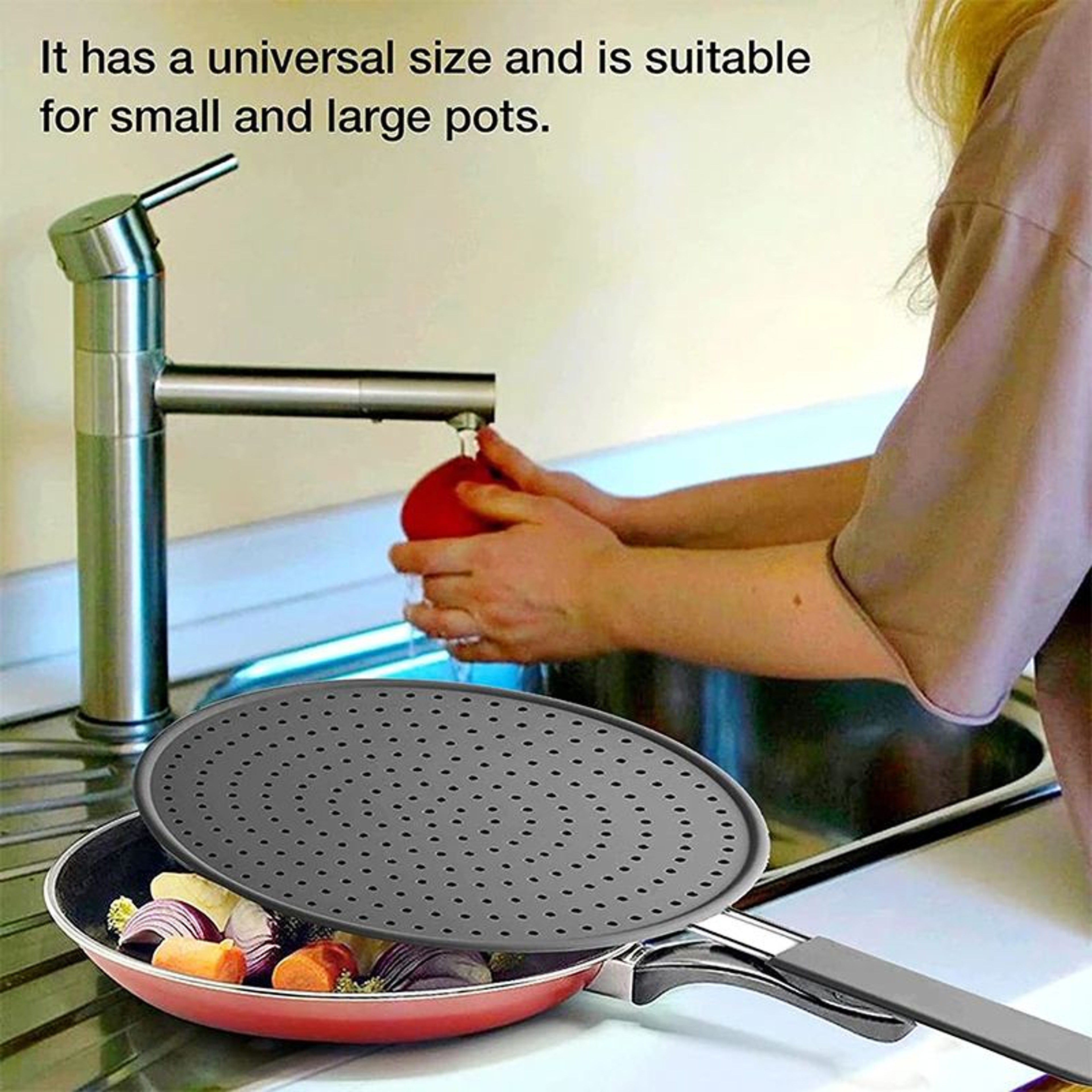 Silicone Splatter Screen With Handle 13