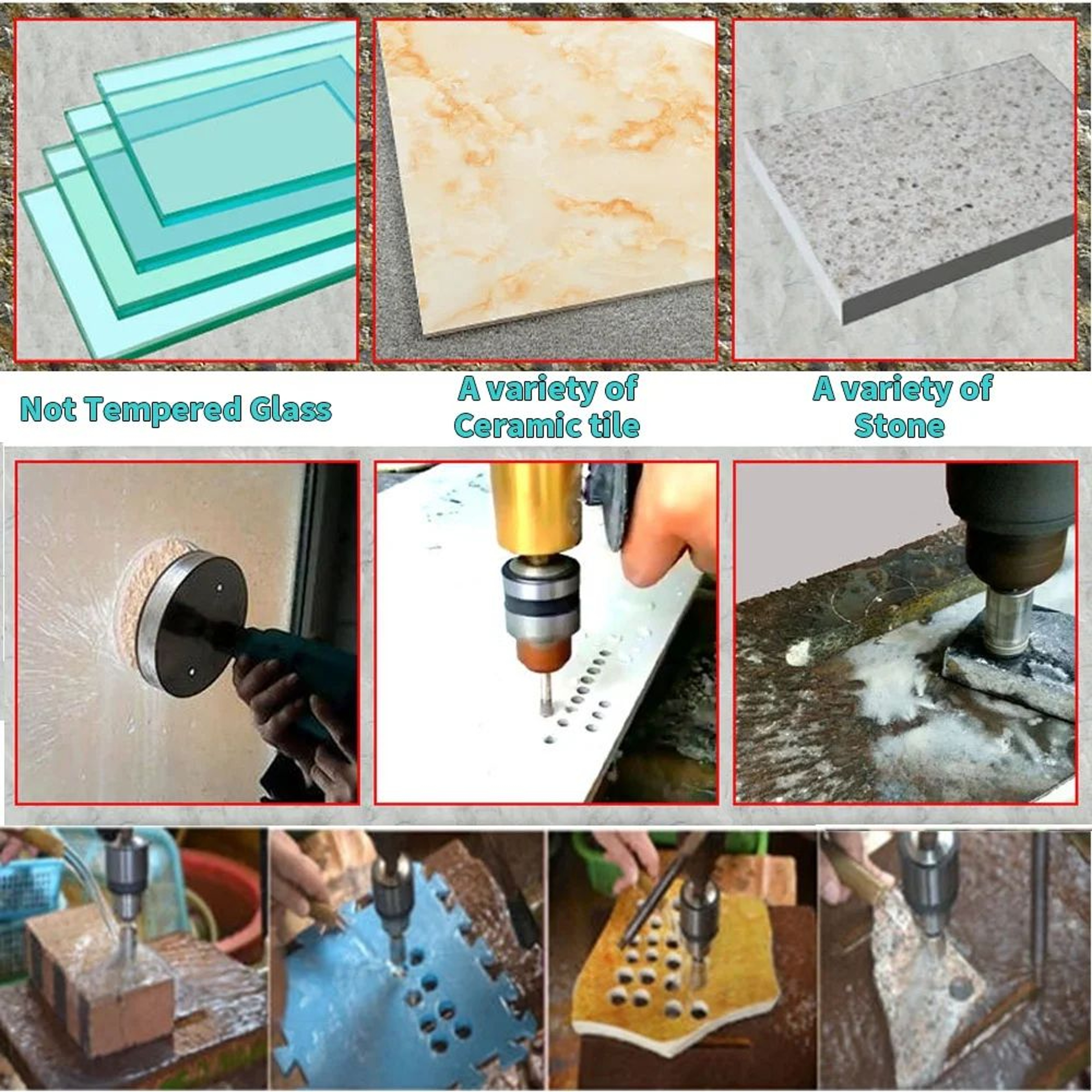 Diamond Coated Hole Saw Drill Bit Set For Tile And Glass 1