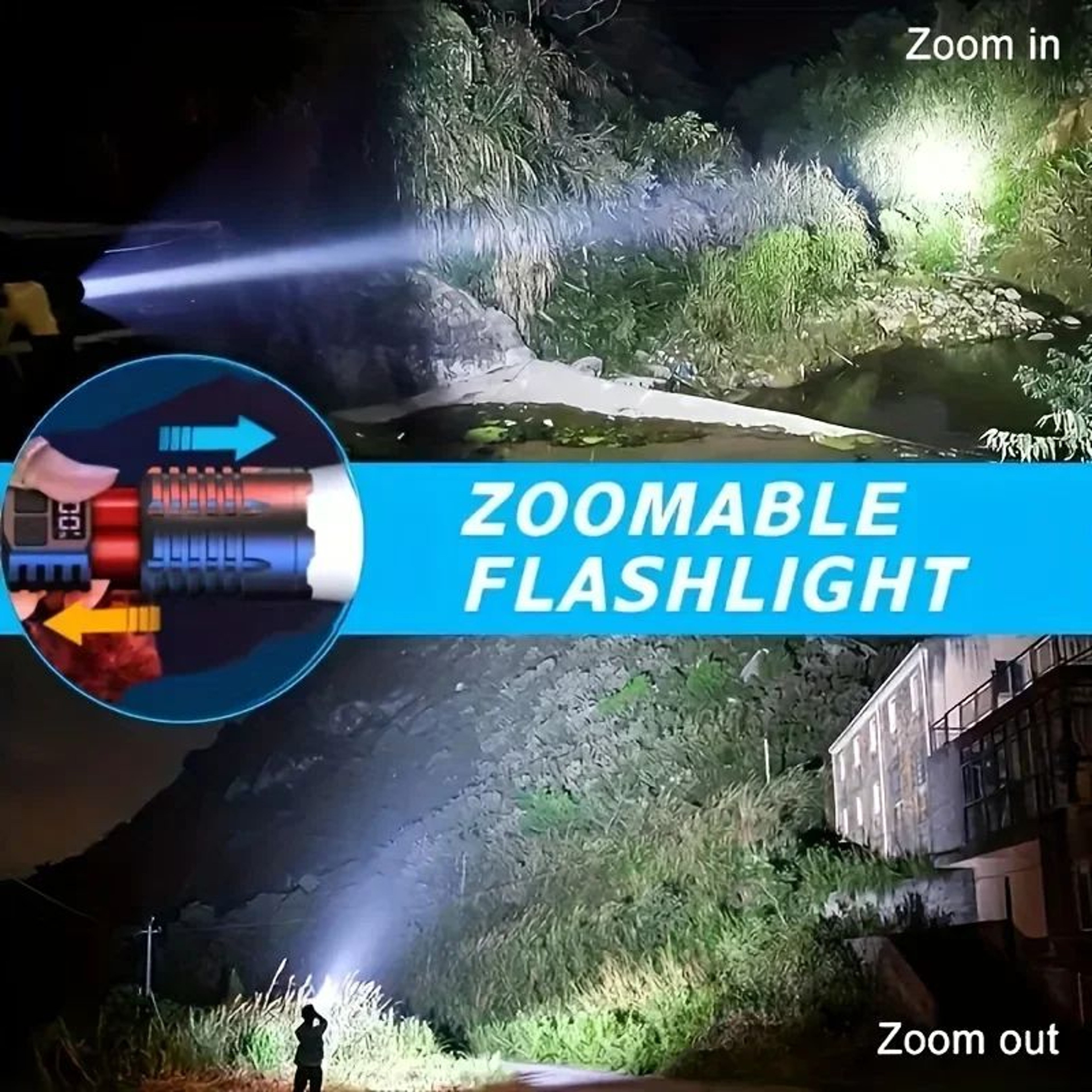 High Power LED Rechargeable Flashlight With Side Light 8