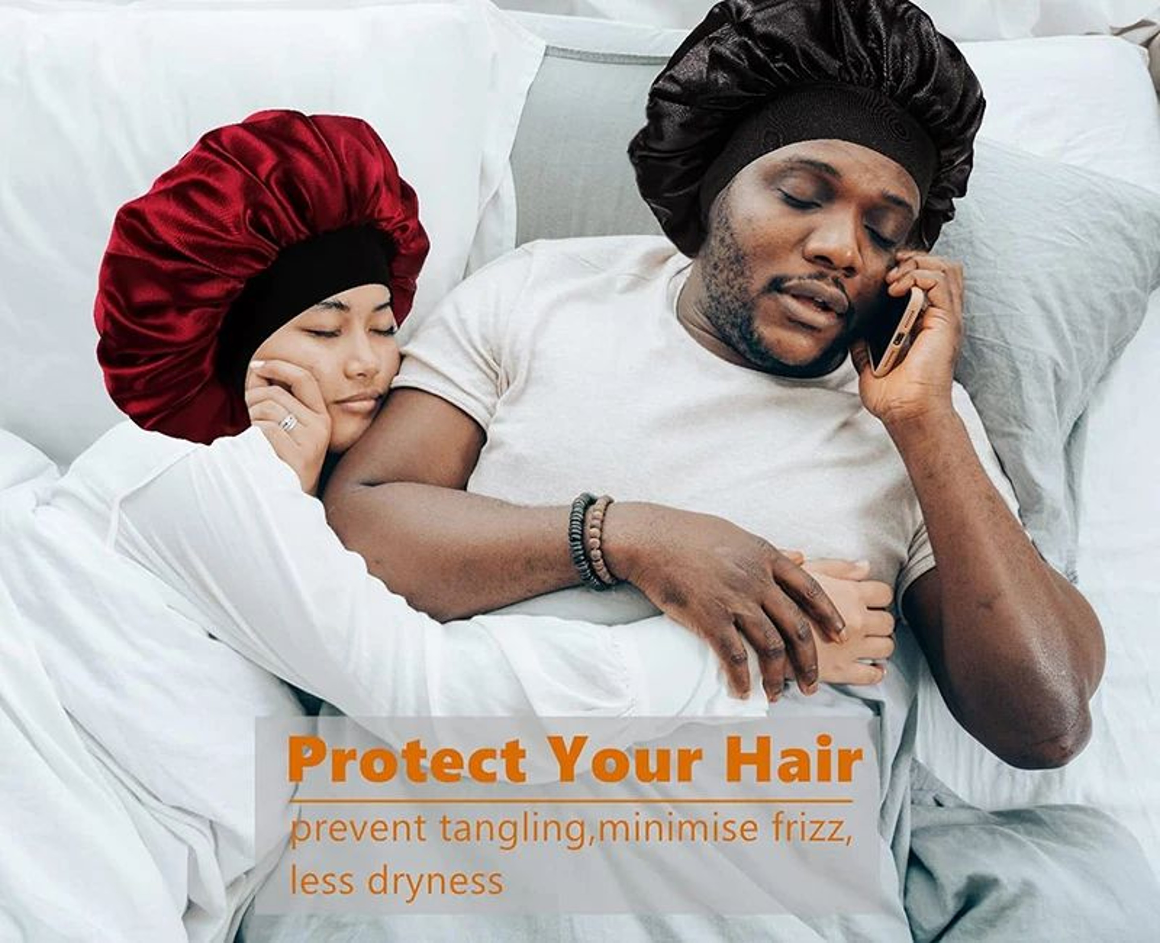 Silky Satin Durag Wave Cap Set For Men And Women 4