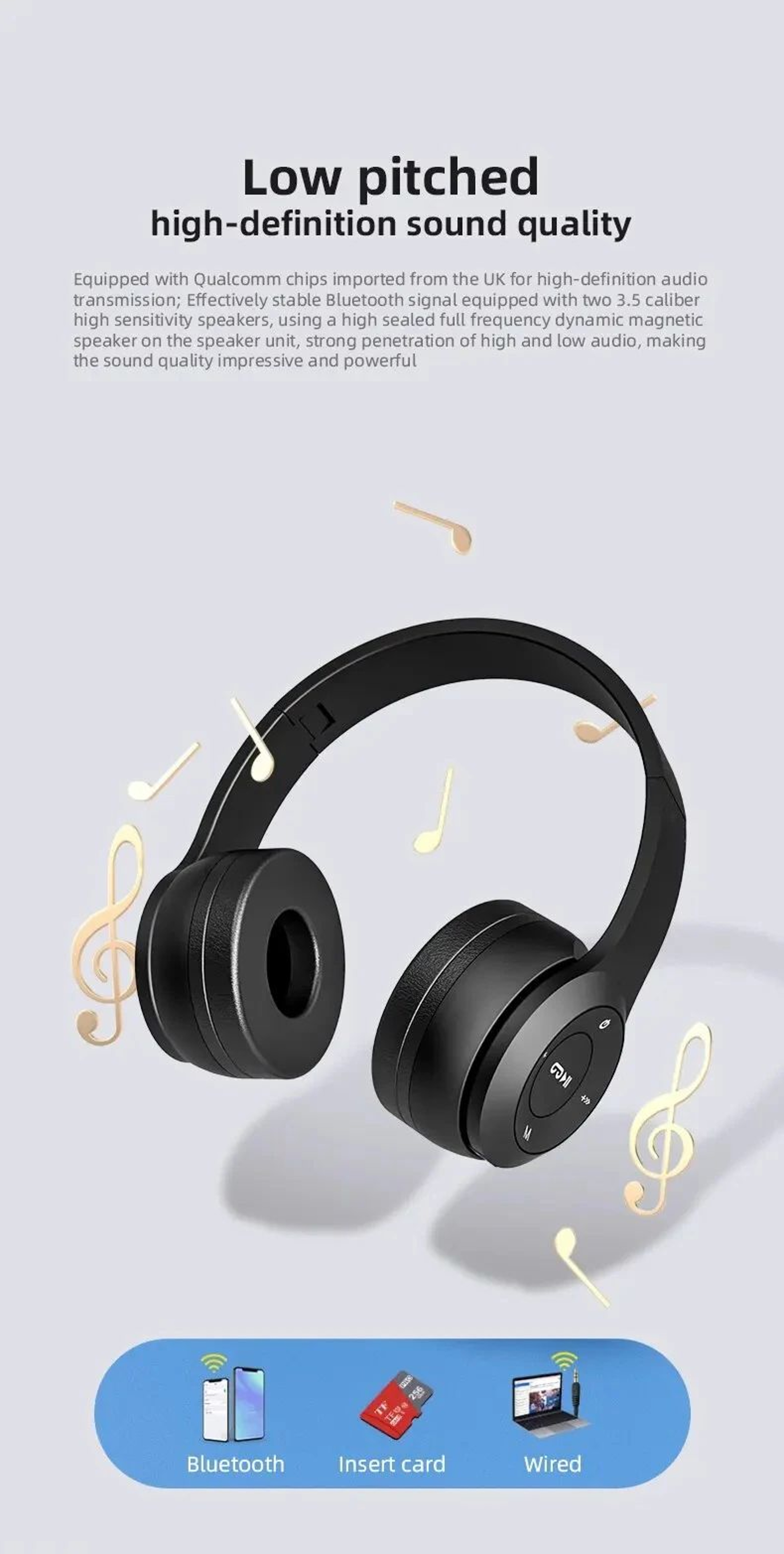 Wireless Bluetooth Noise Canceling Headphones P47 7