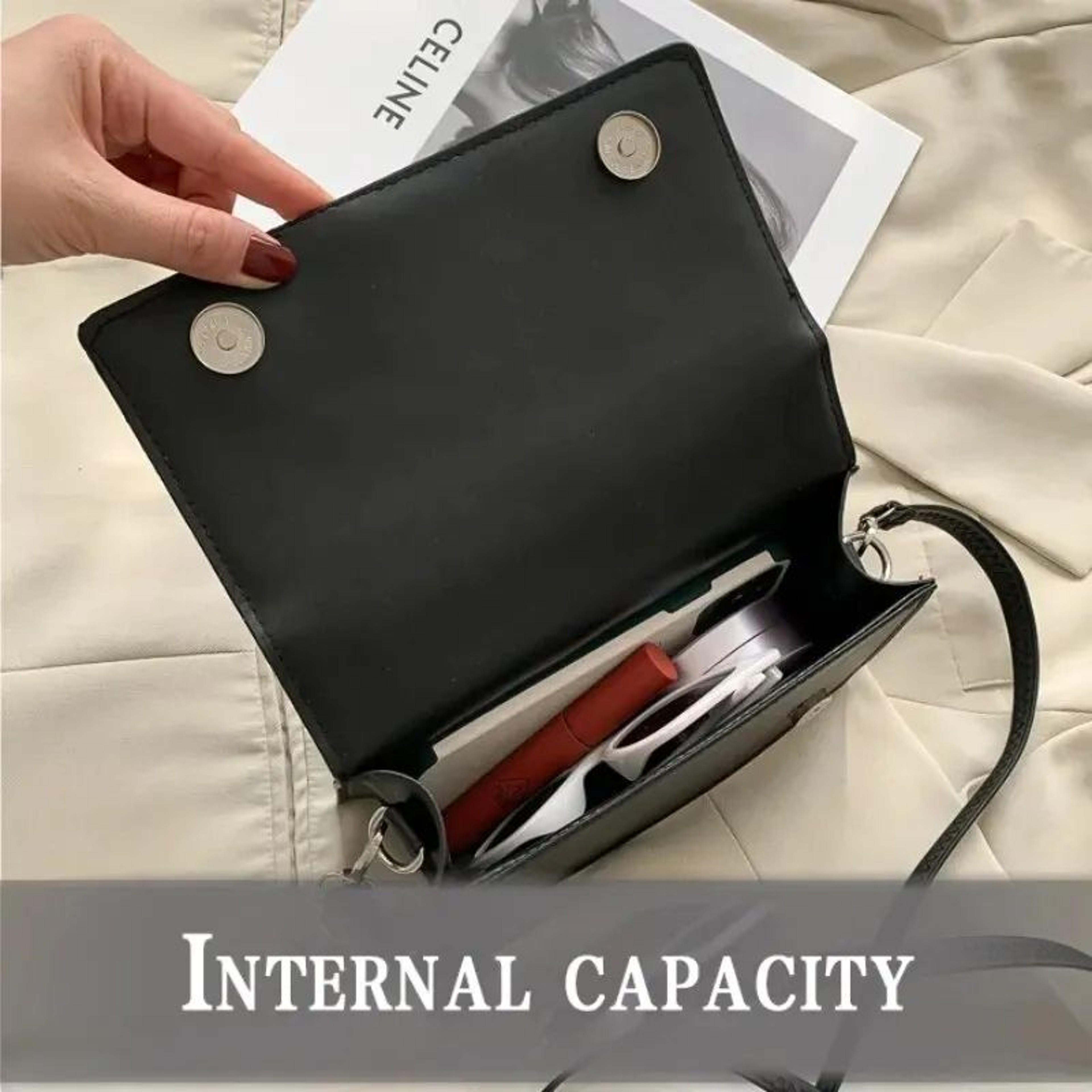Women PU Leather Shoulder Handbag 2