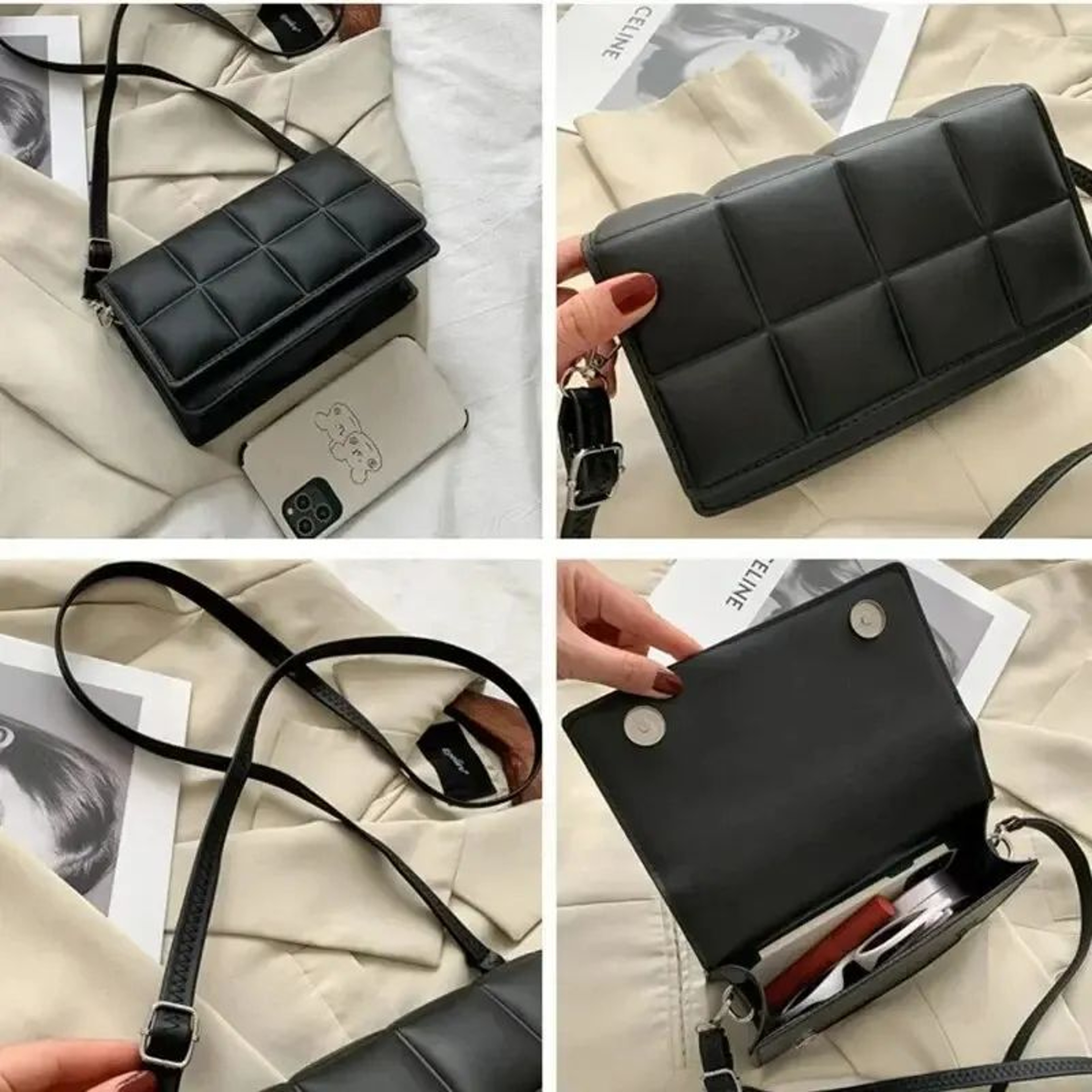 Women PU Leather Shoulder Handbag 4