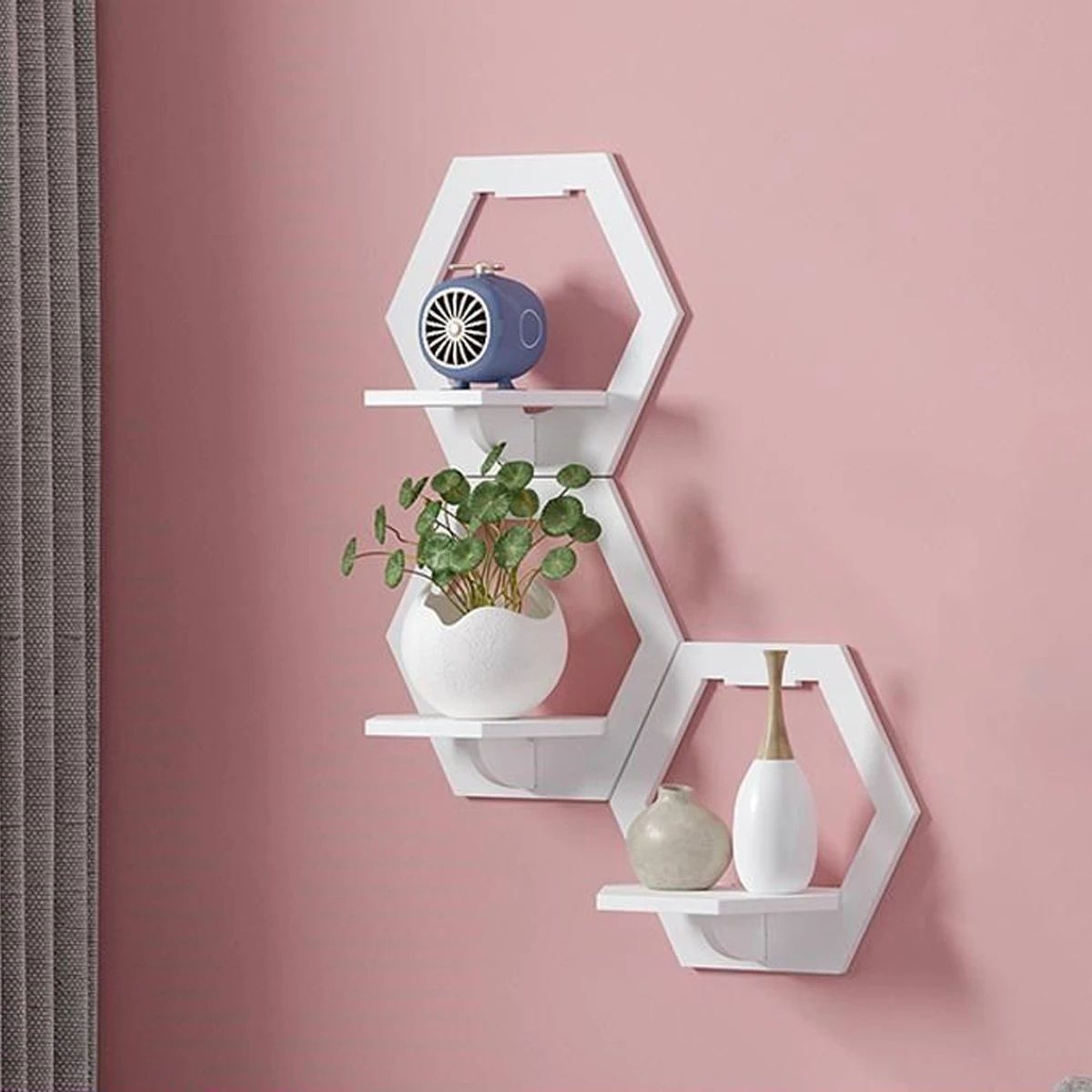 Hexagon Wall Shelf Display Set 1