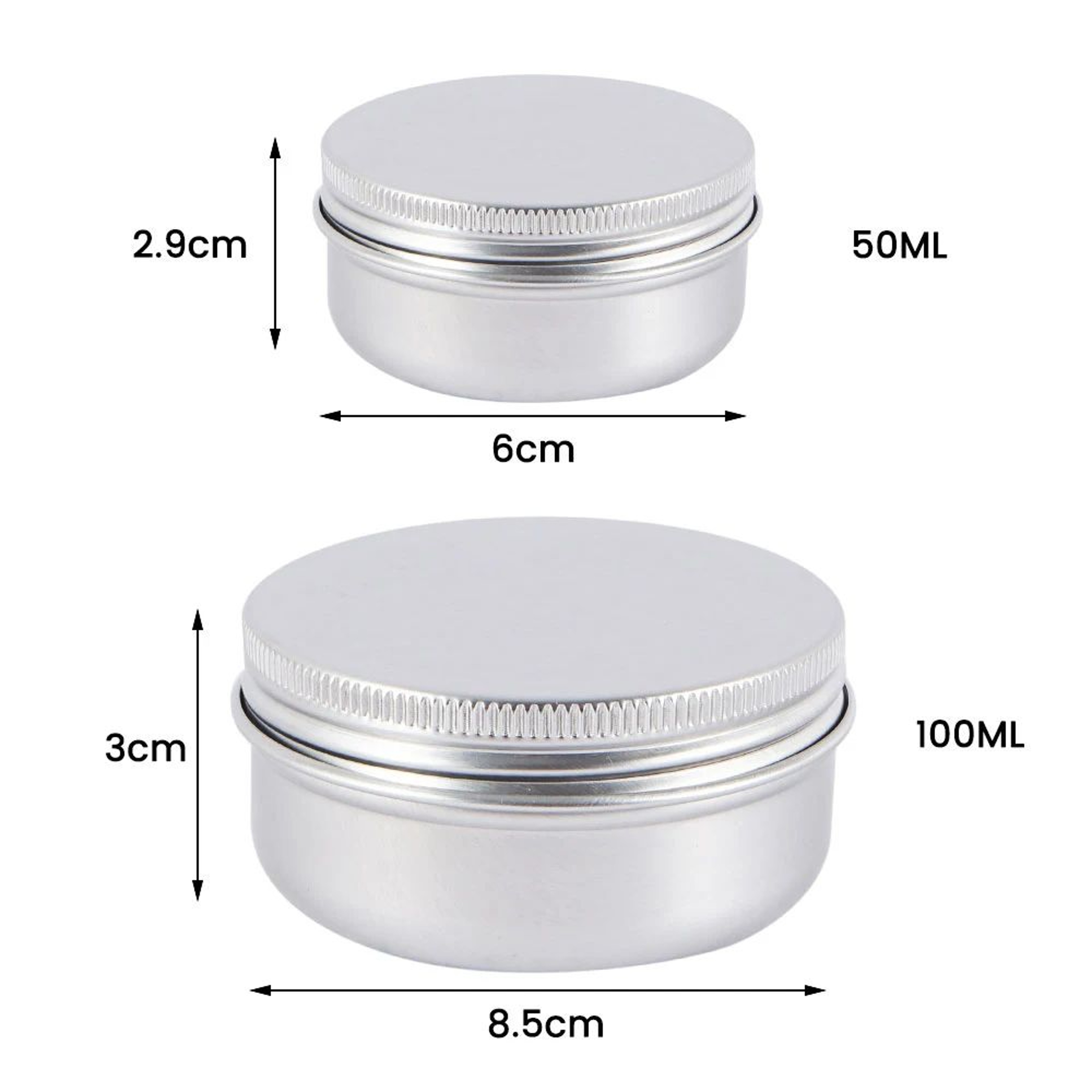 Refillable Aluminum Tin Container Set 5