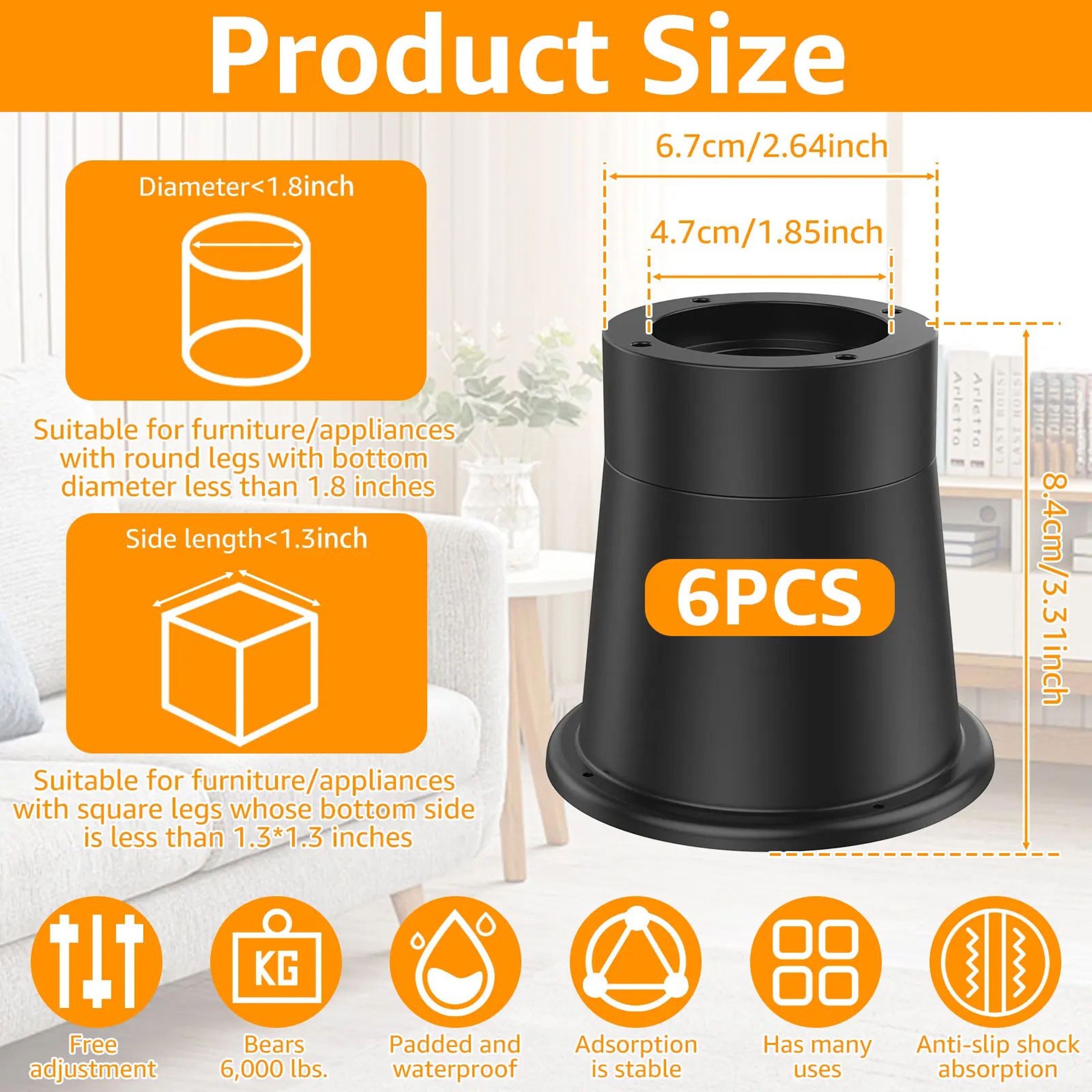 Heavy Duty Furniture Riser Pads 5