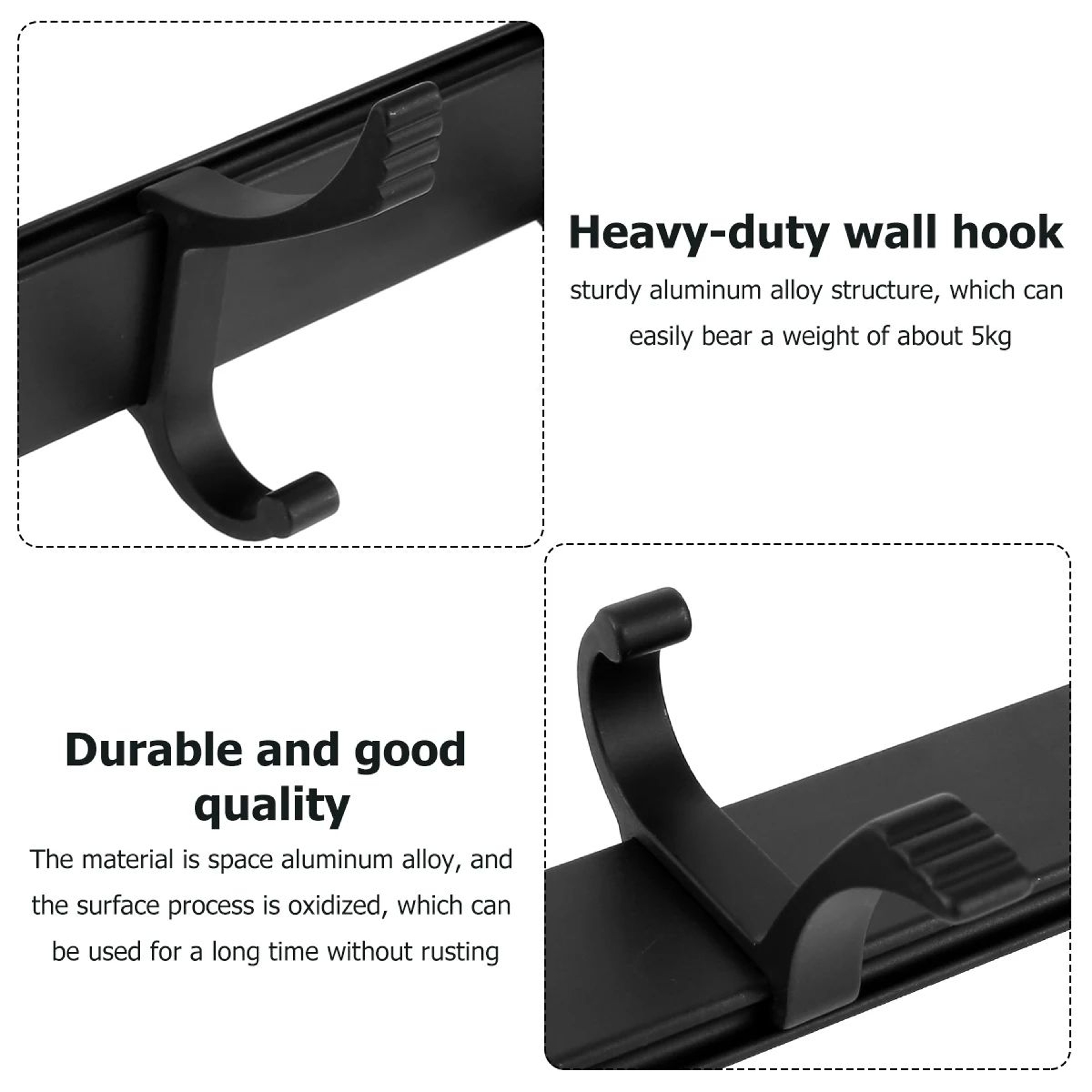 Wall Mounted Aluminum Coat Hook Rack 1