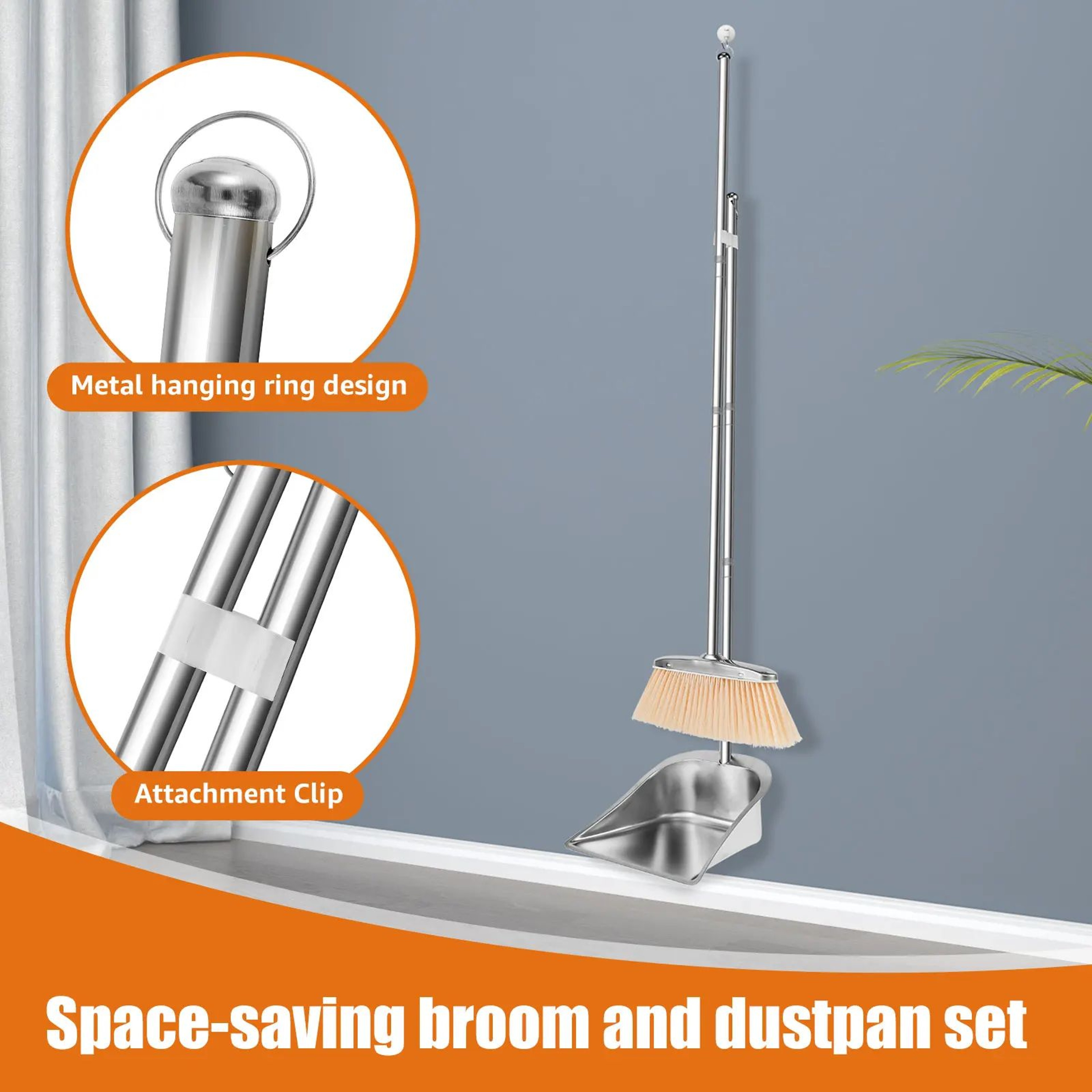 Stainless Steel Broom And Dustpan Set 3