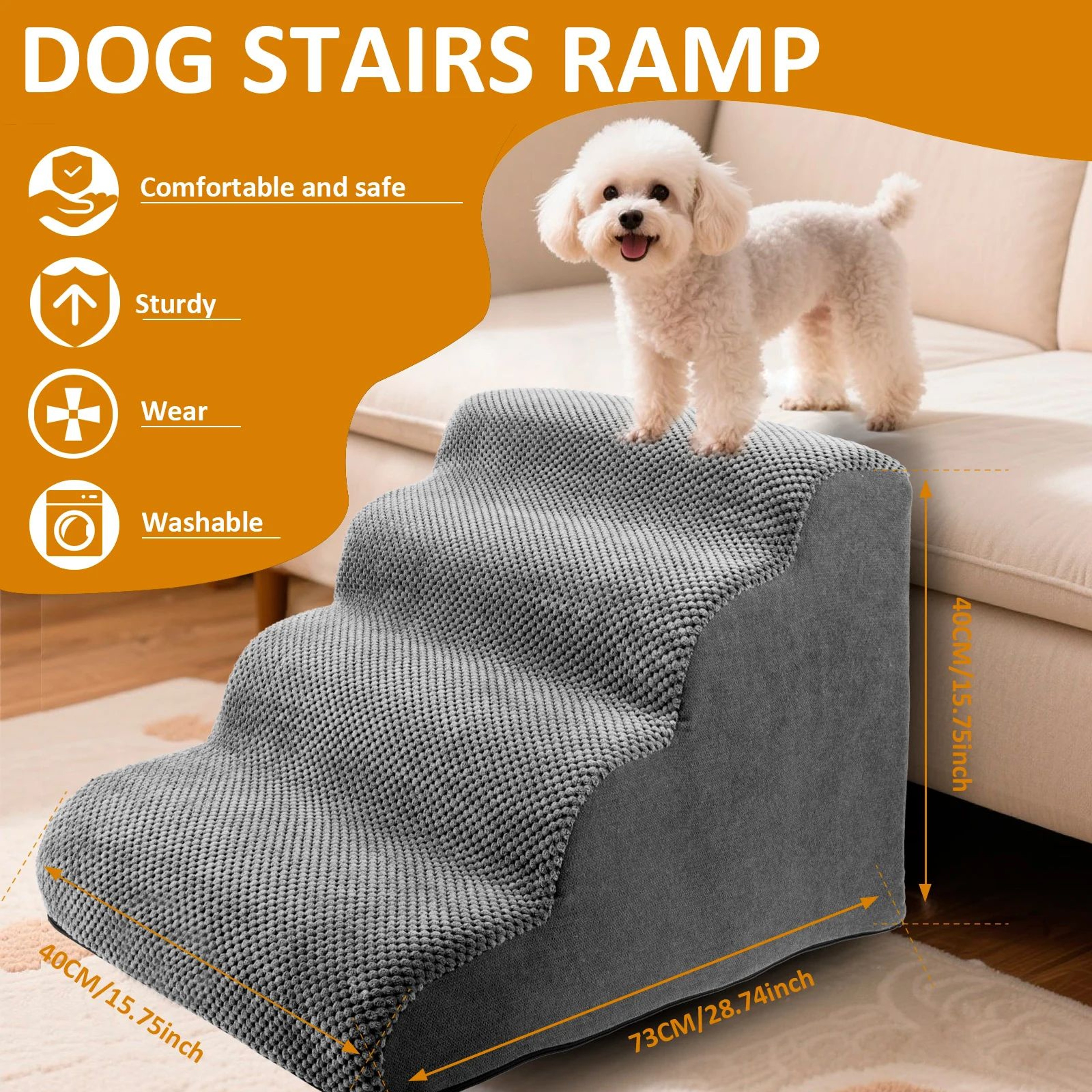 Curved Pet Stairs For Beds And Sofas 8
