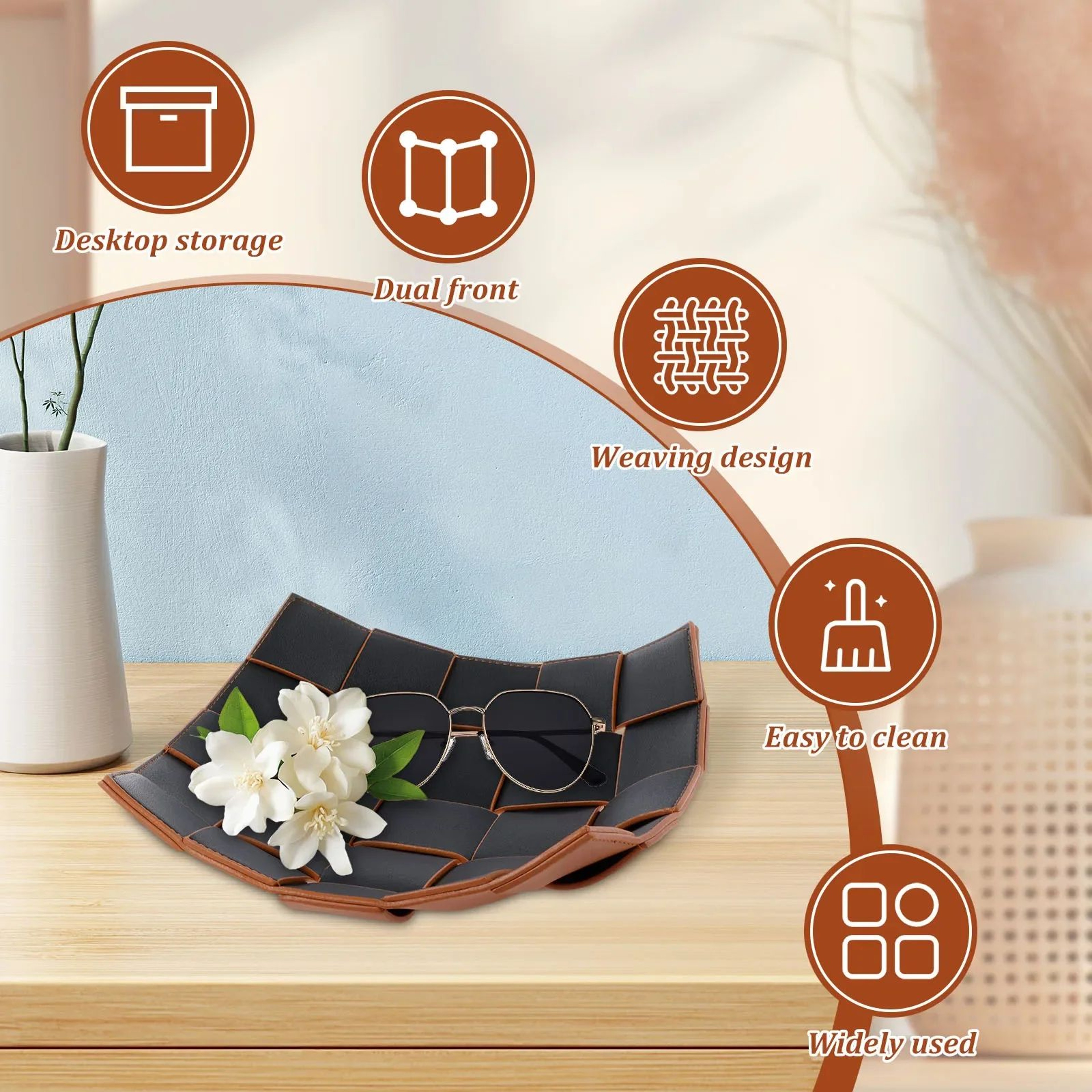 PU Leather Valet Tray Organizer 3