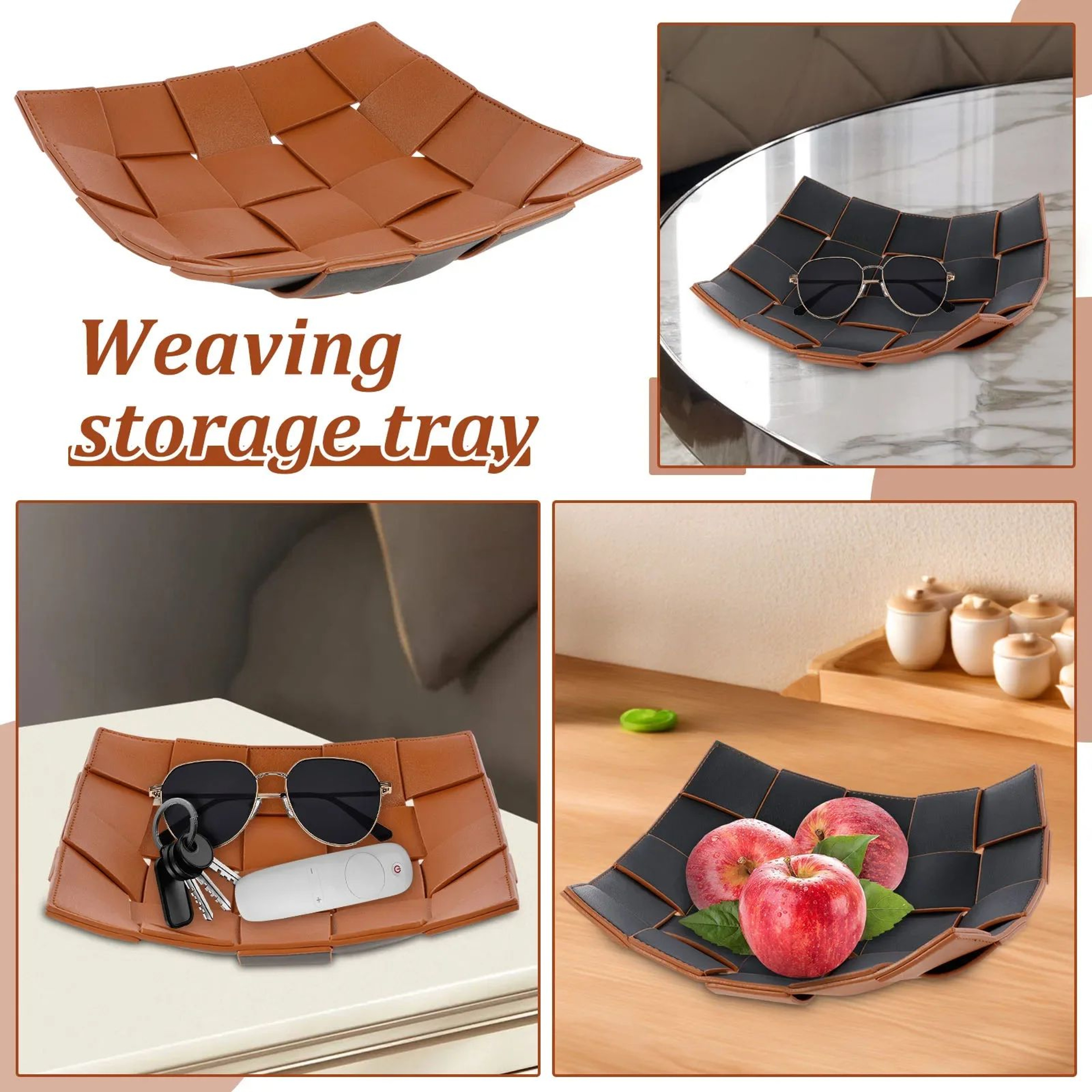 PU Leather Valet Tray Organizer 4