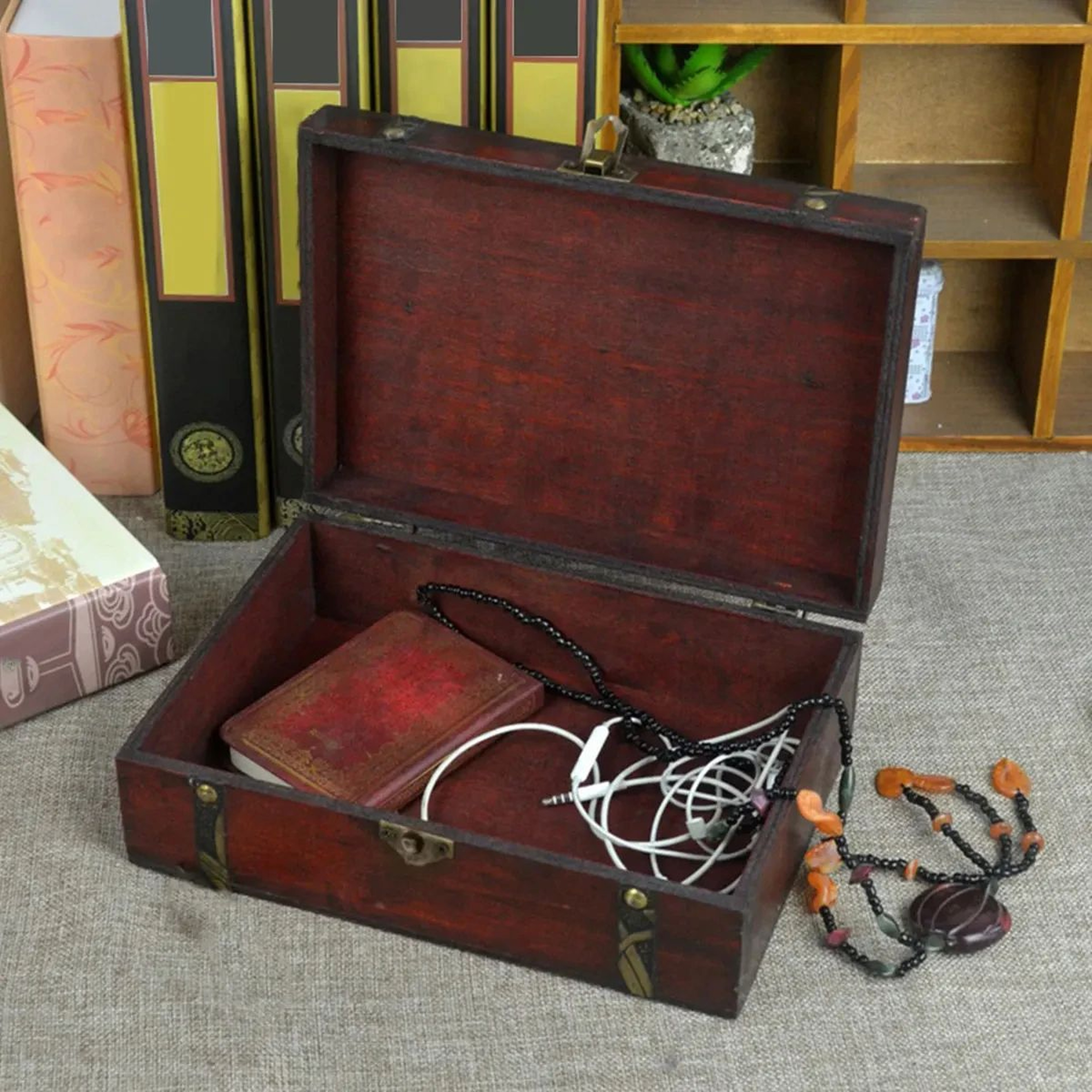 Retro Wooden Jewelry Storage Box 1