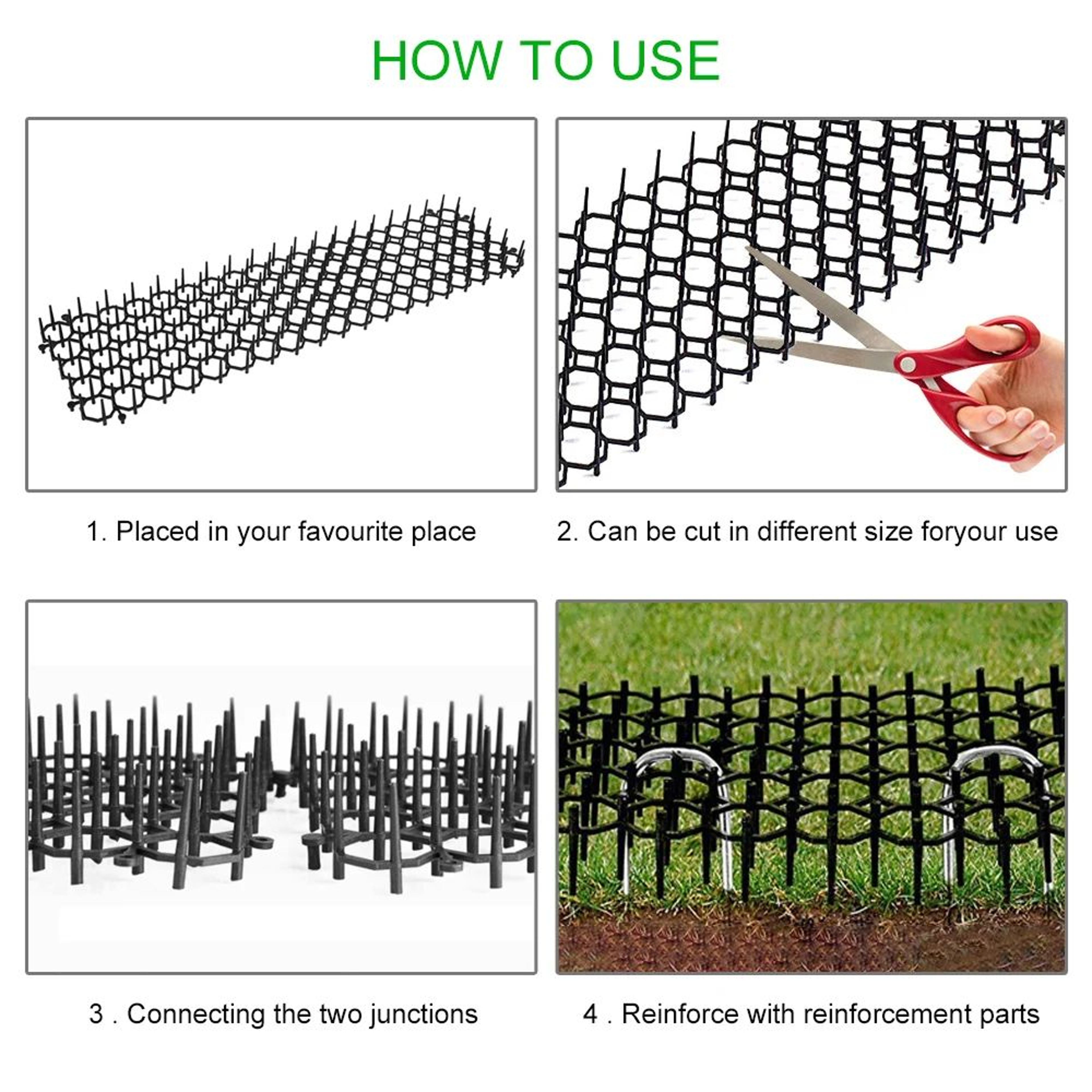 Garden Cat Deterrent Prickle Mat Set 9
