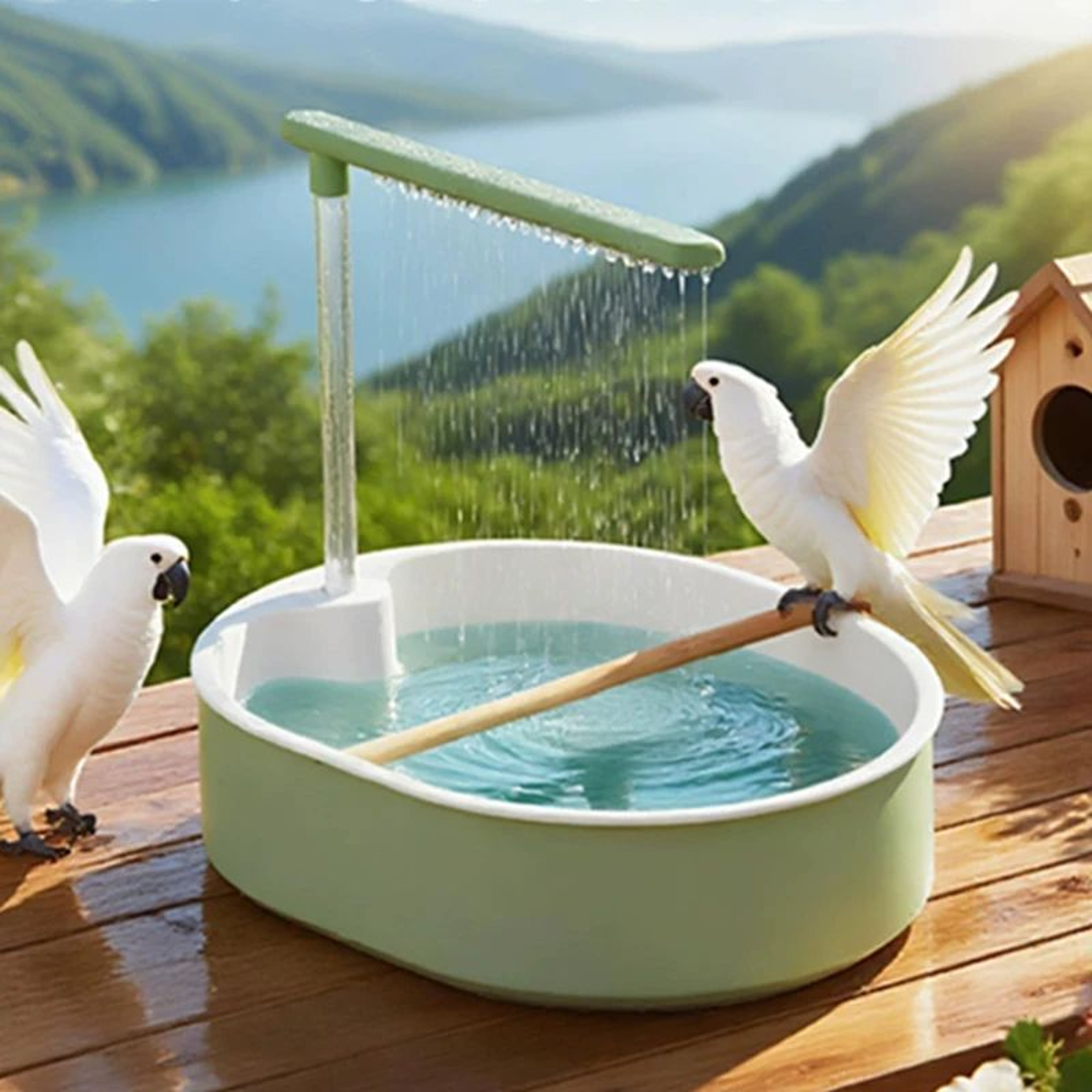 Automatic Bird Bath Fountain 0