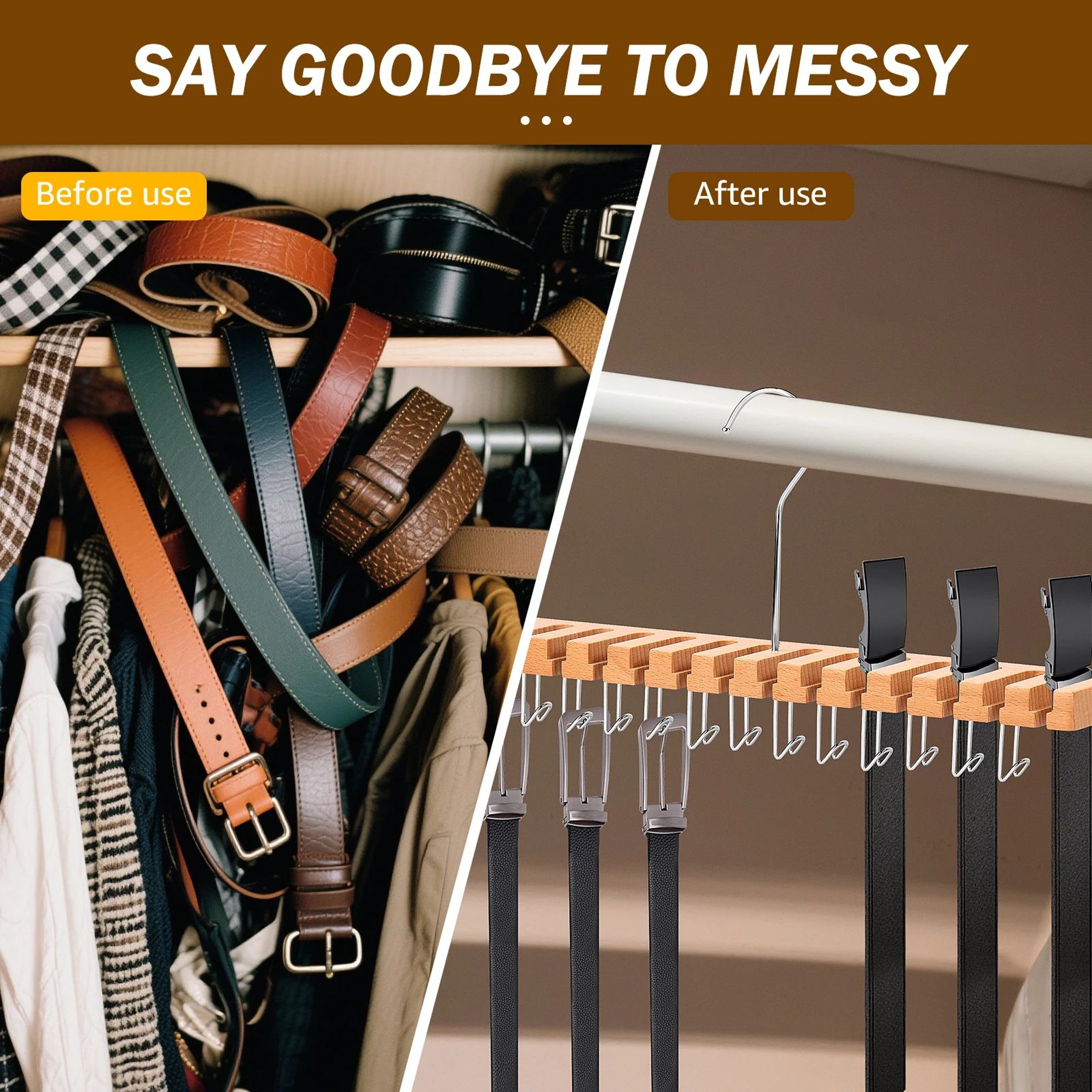 Wooden Belt And Tie Hanger 4