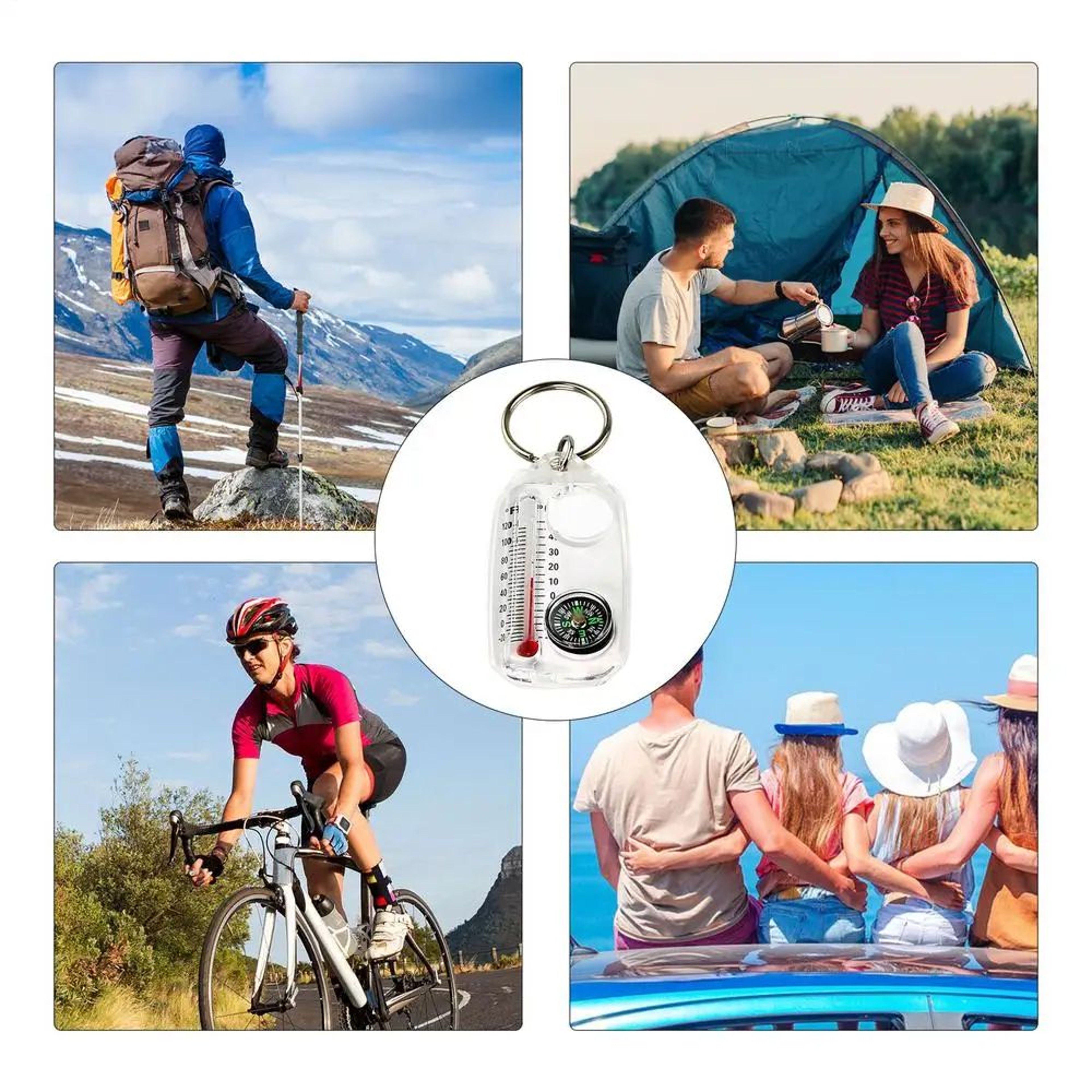 Mini Keychain Compass Thermometer 10