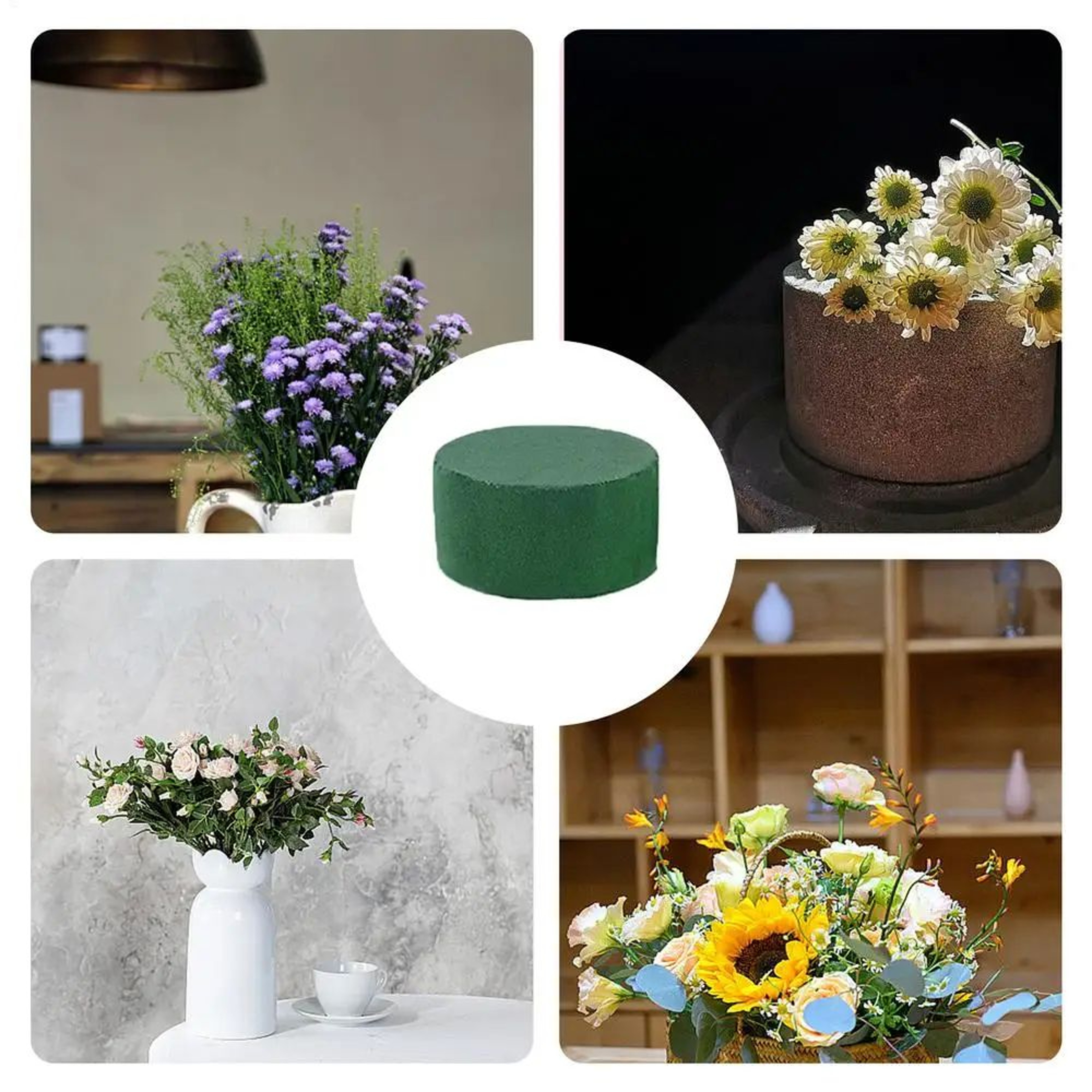 Round Floral Foam Bricks Set 6