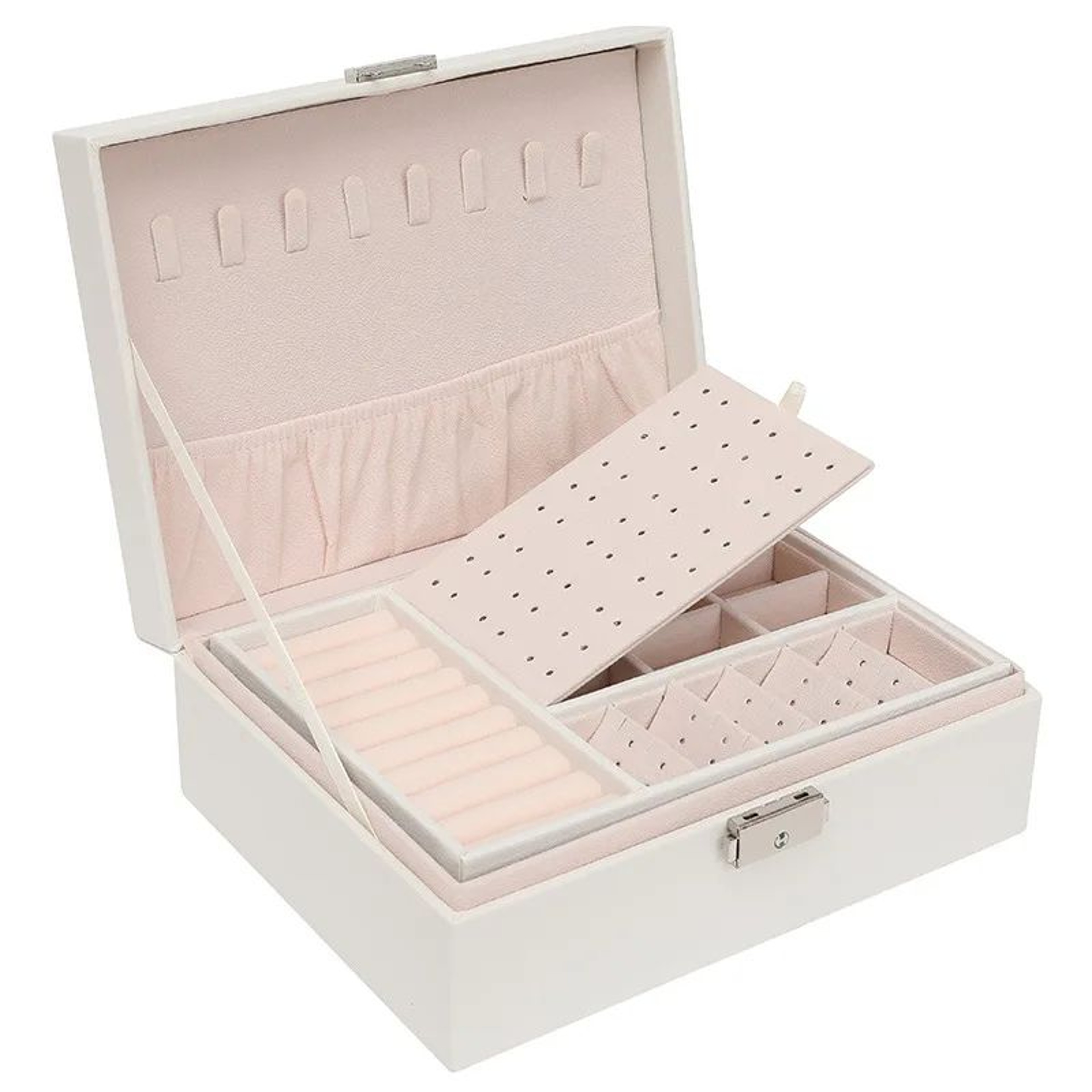 Double Layer Wooden Jewelry Box 19