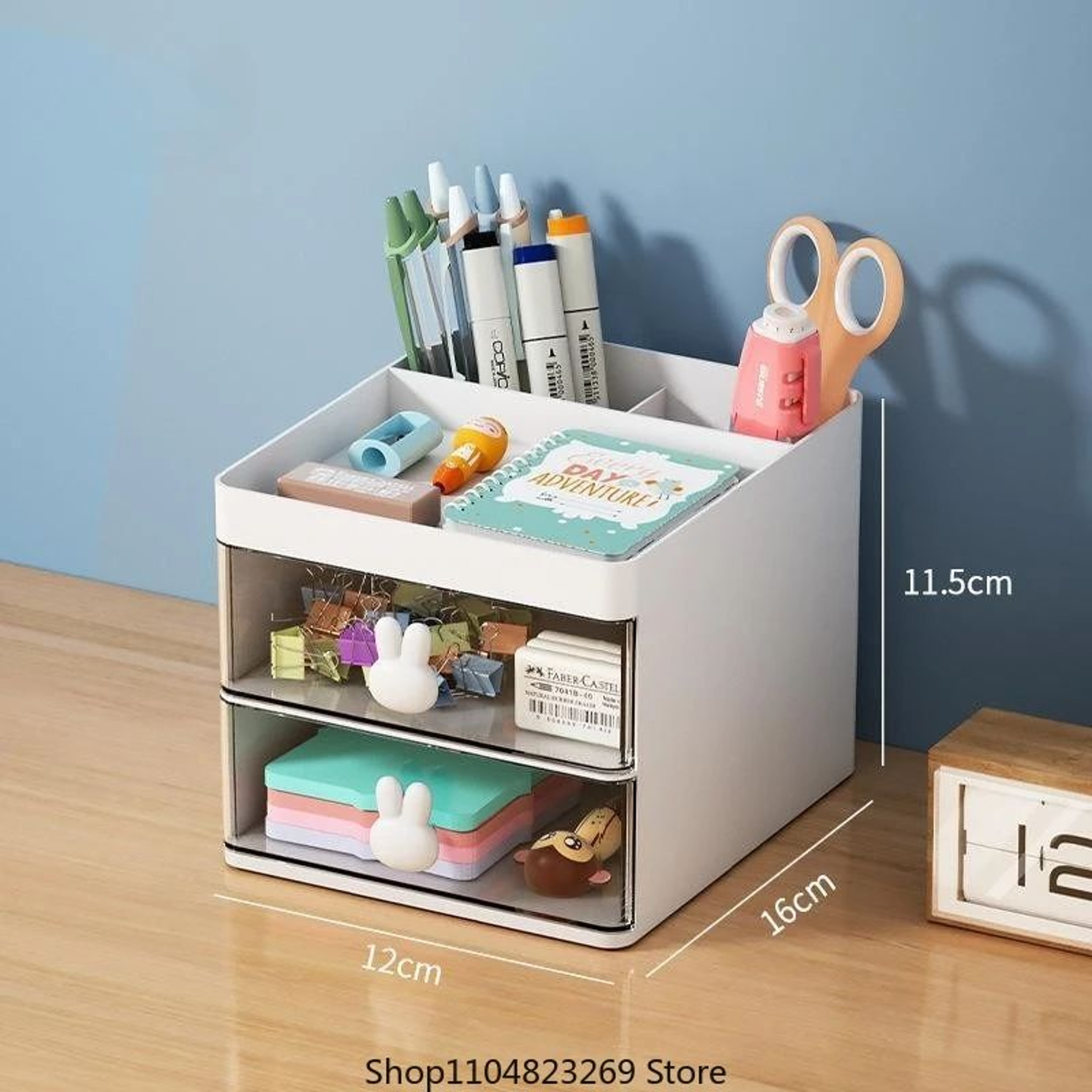 Small Desktop Organizer With Drawer For Stationery  Electronics 4