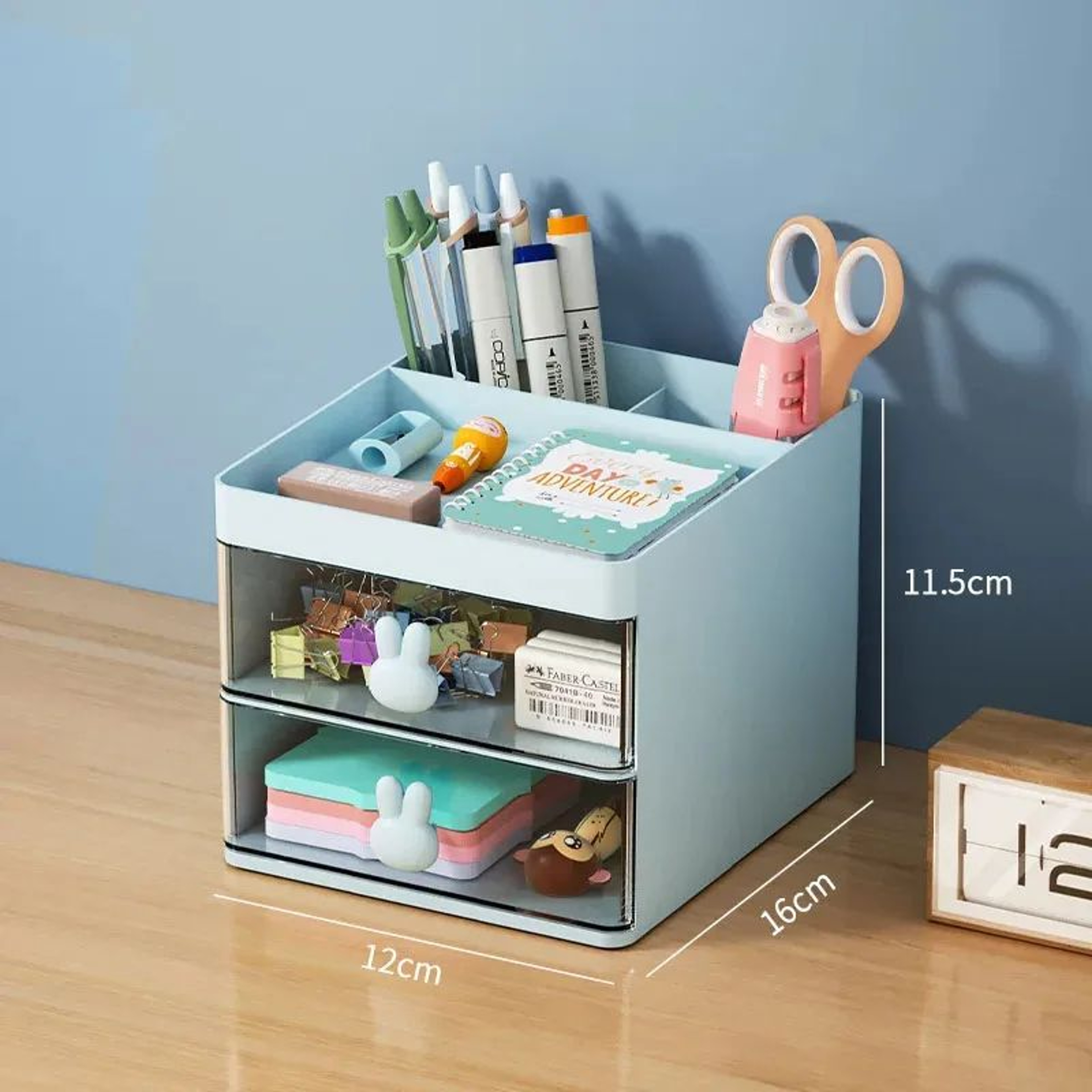 Small Desktop Organizer With Drawer For Stationery  Electronics 8