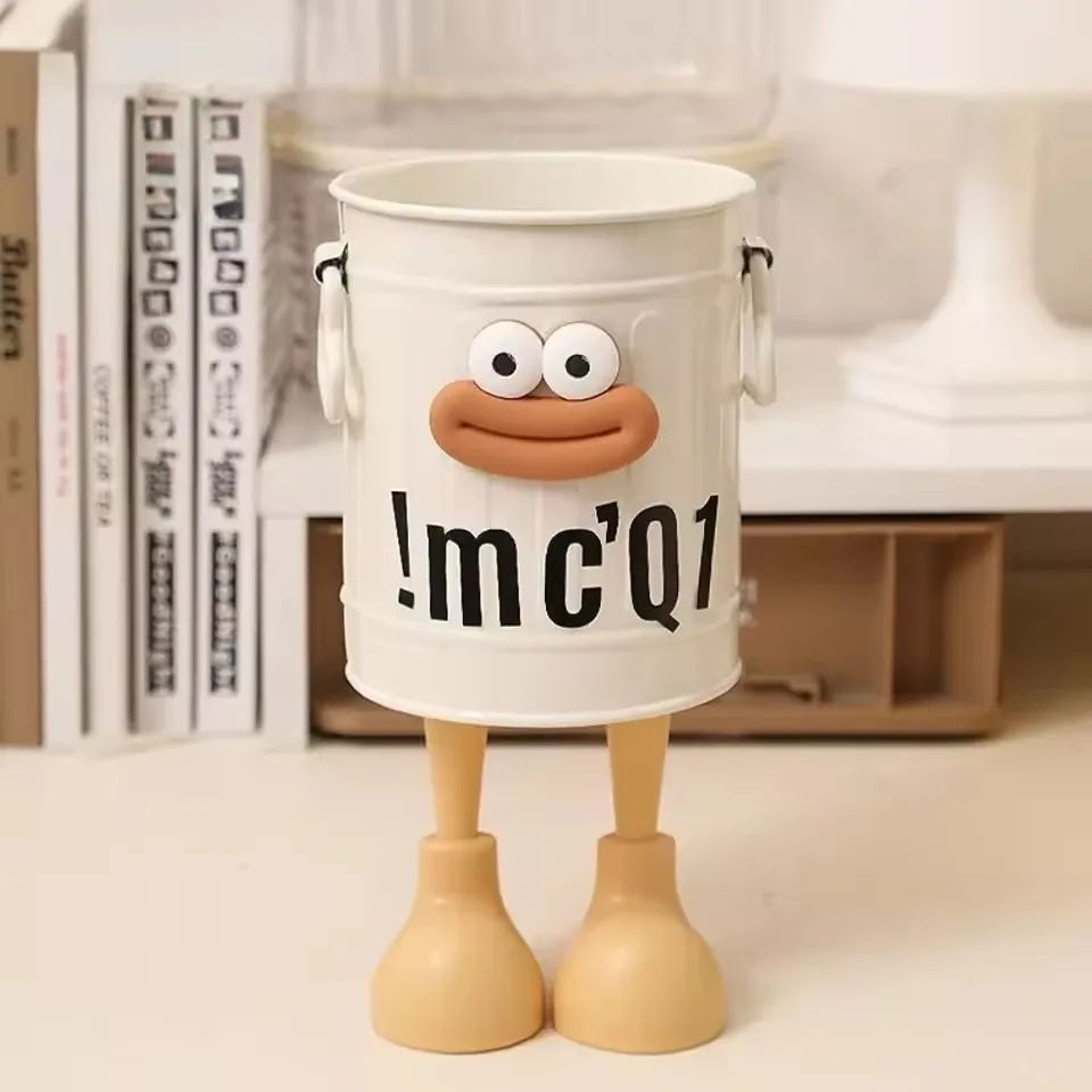 Cartoon Pen Holder Desk Organizer With Random Letter Stickers 15