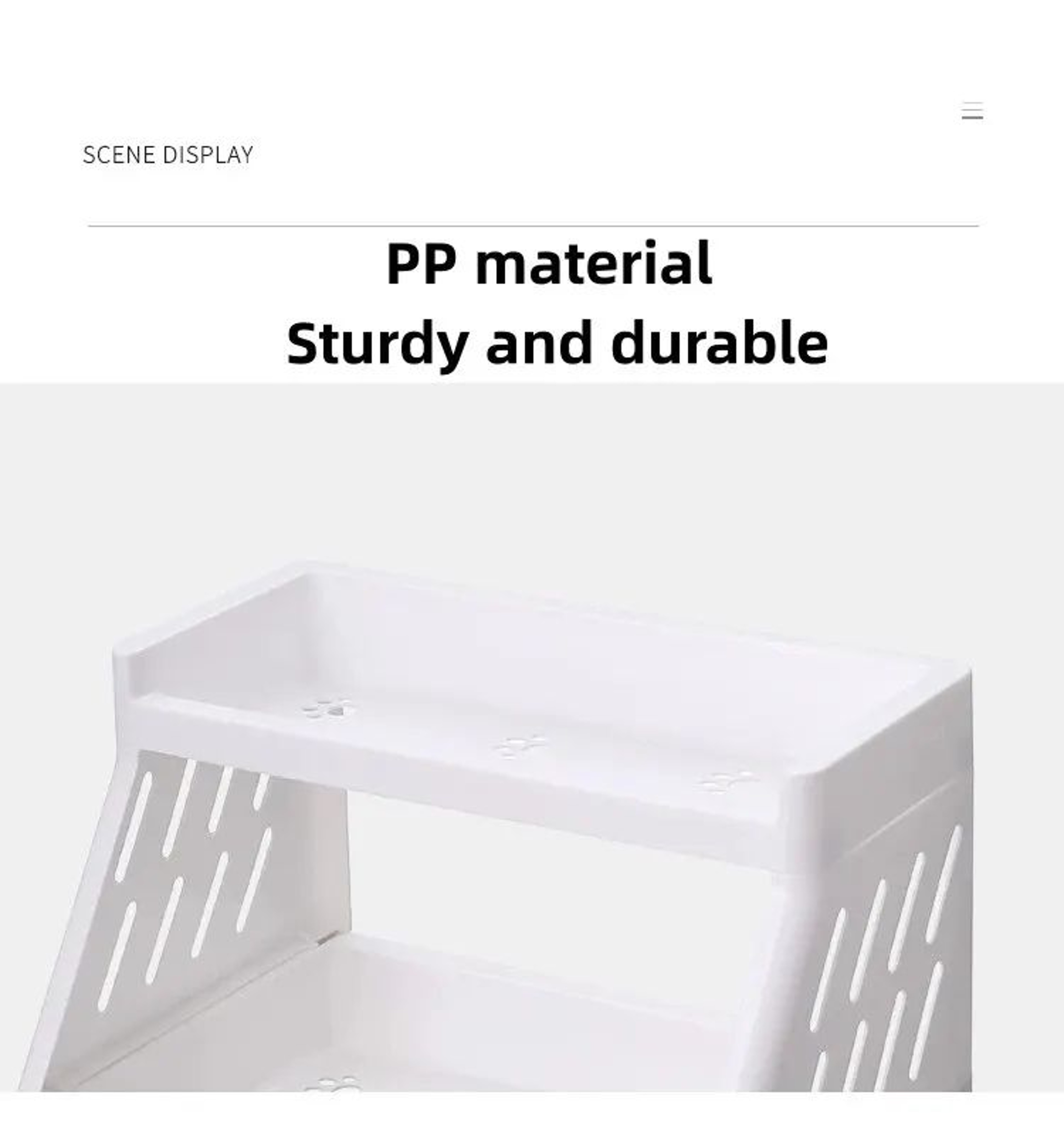White Double Tier Desktop Storage Shelf With Cats Paw Design 9