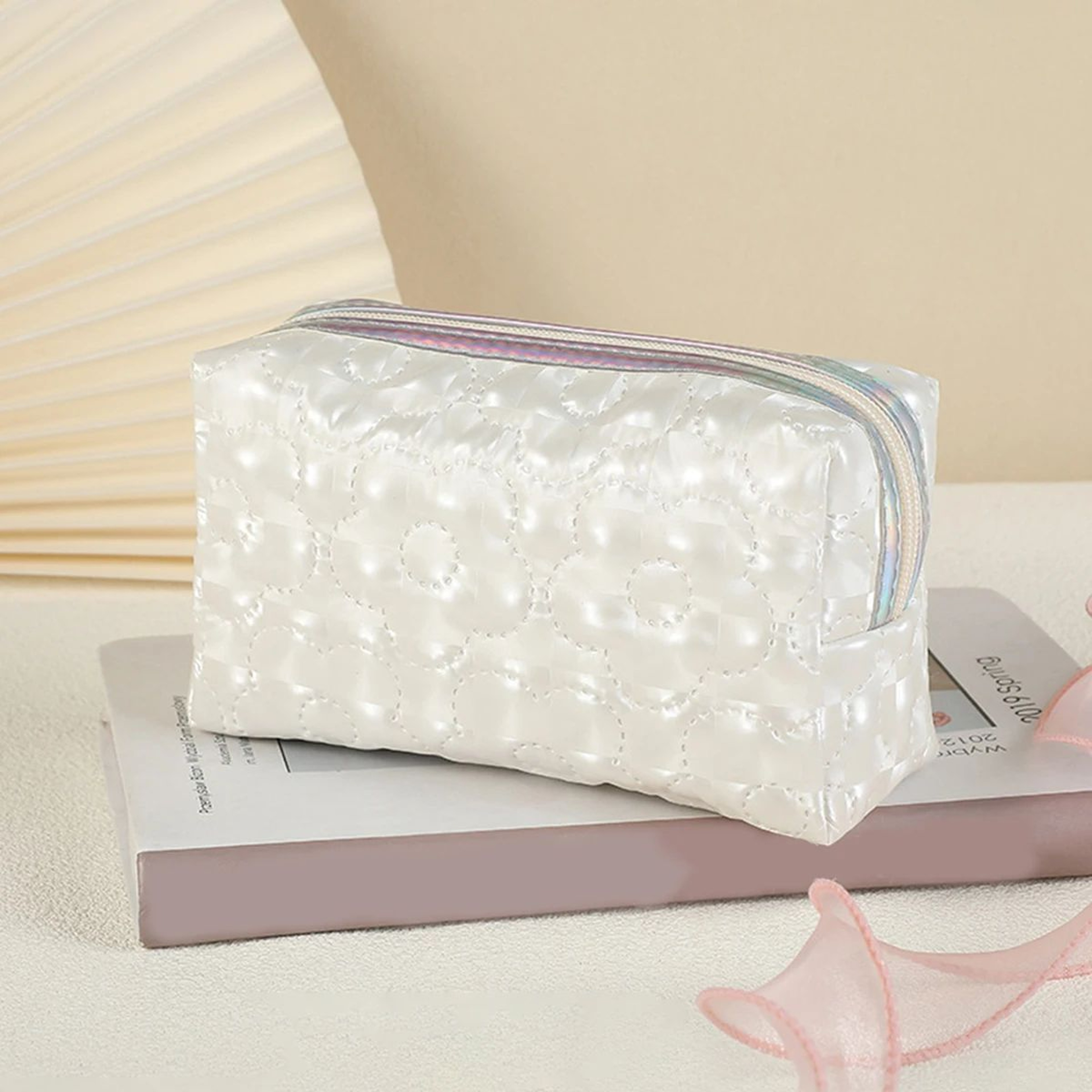Glitter Floral PU Pencil Case And Stationery Organizer 2