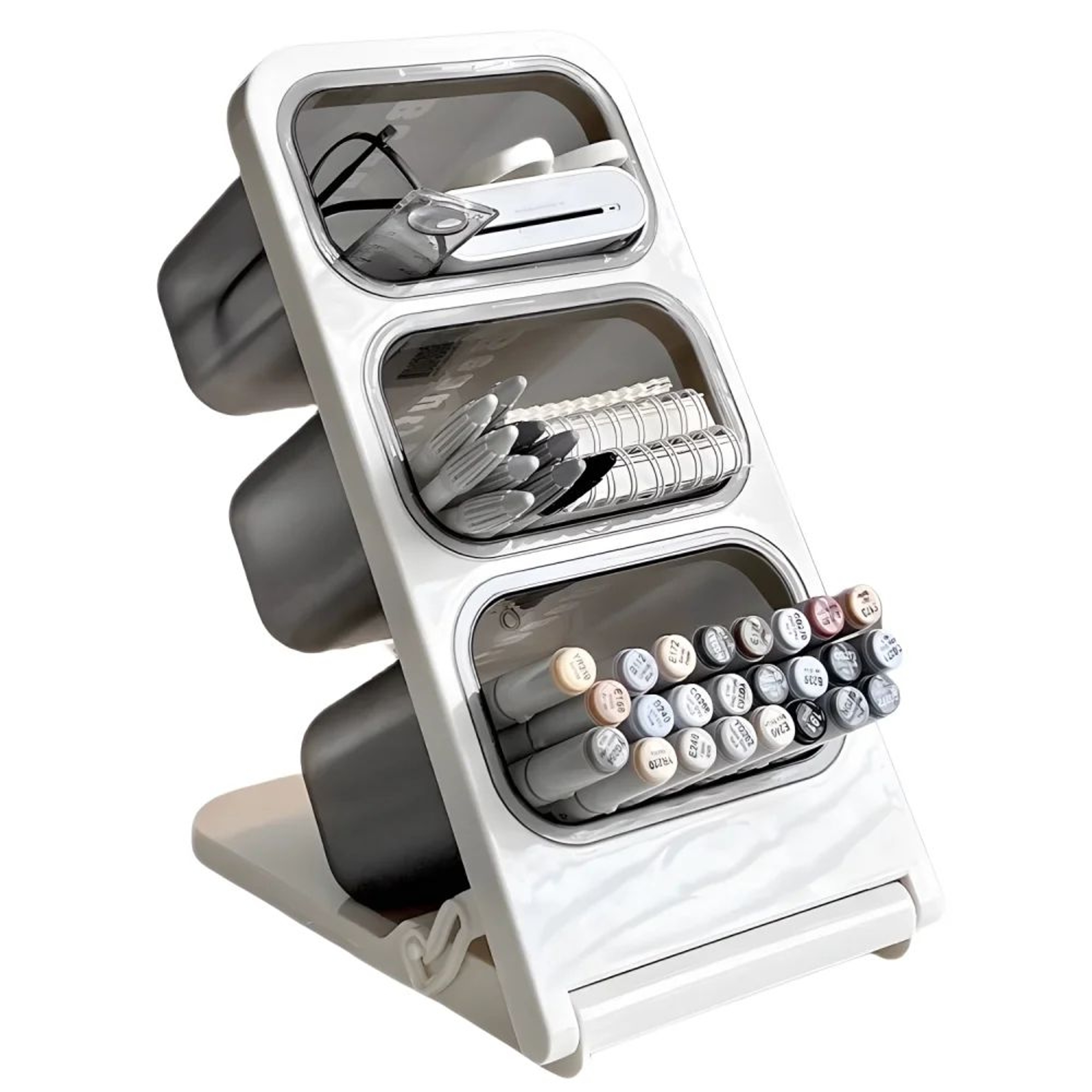 Foldable Desk Pen  MultiUse Organizer With 3 Large Compartments 7