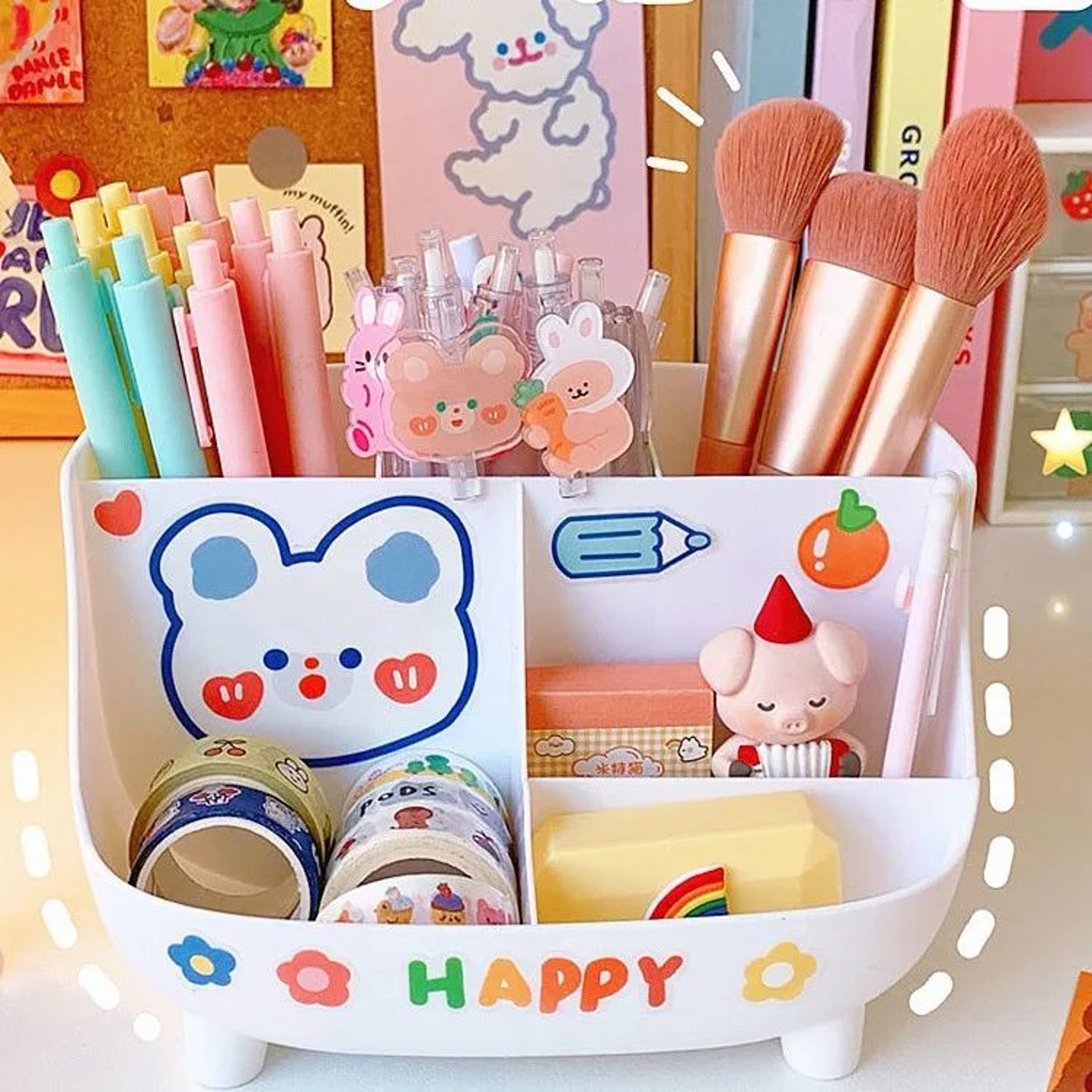 Cute Girl Heart Large Capacity Desktop Storage Box 1