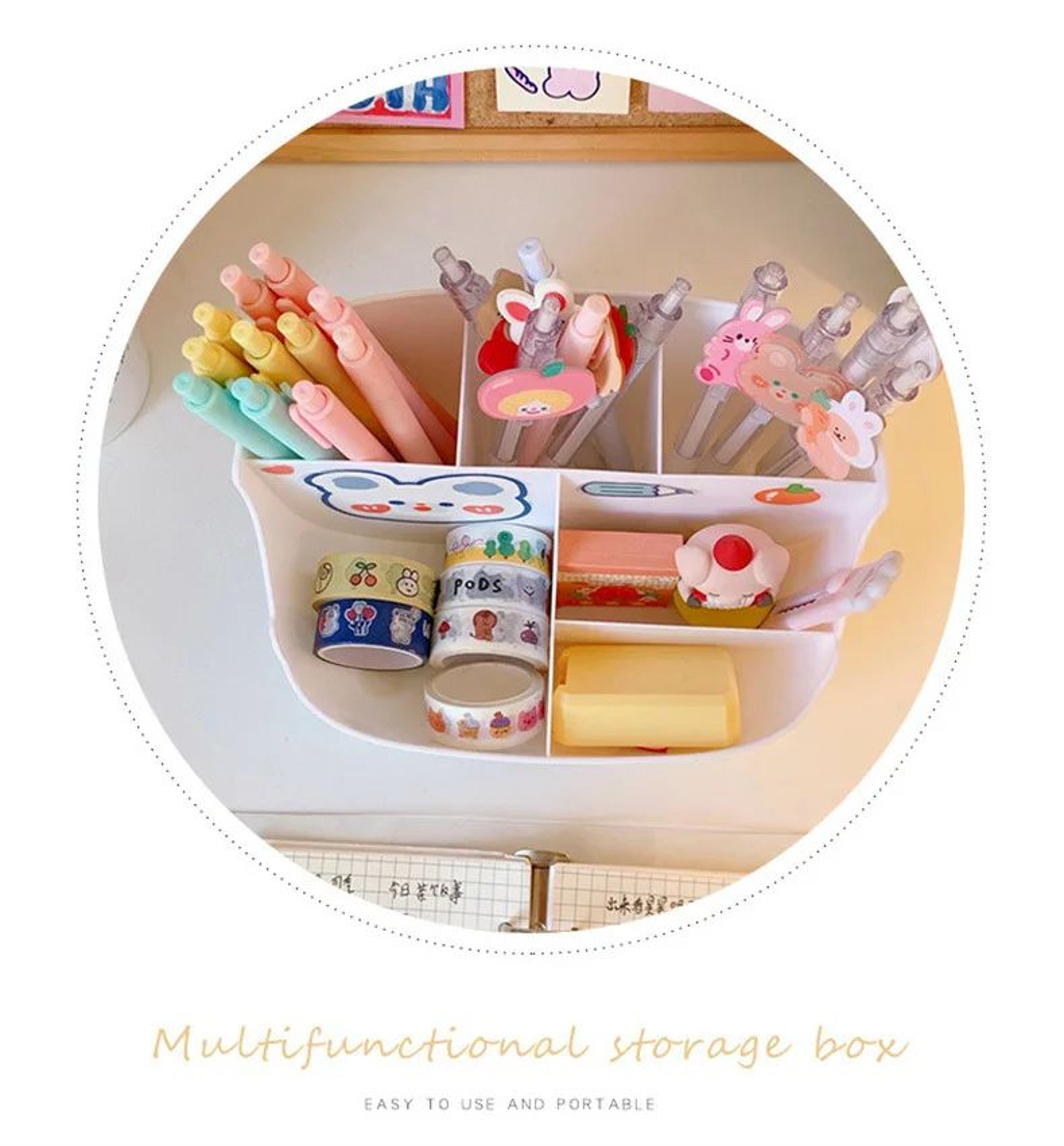 Cute Girl Heart Large Capacity Desktop Storage Box 7