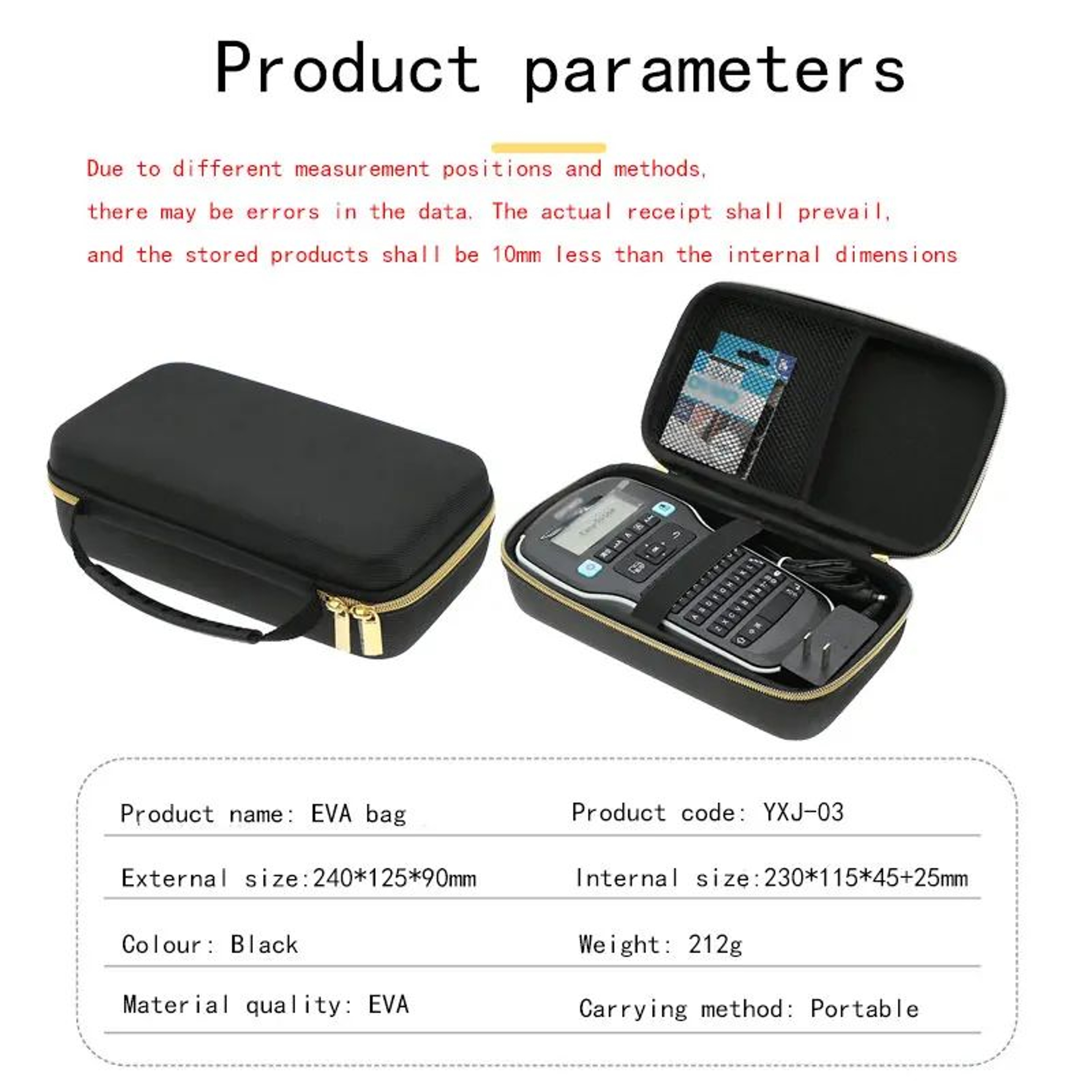 Hard EVA Protective Case For DYMO LM160  LM280 Label Printer 6