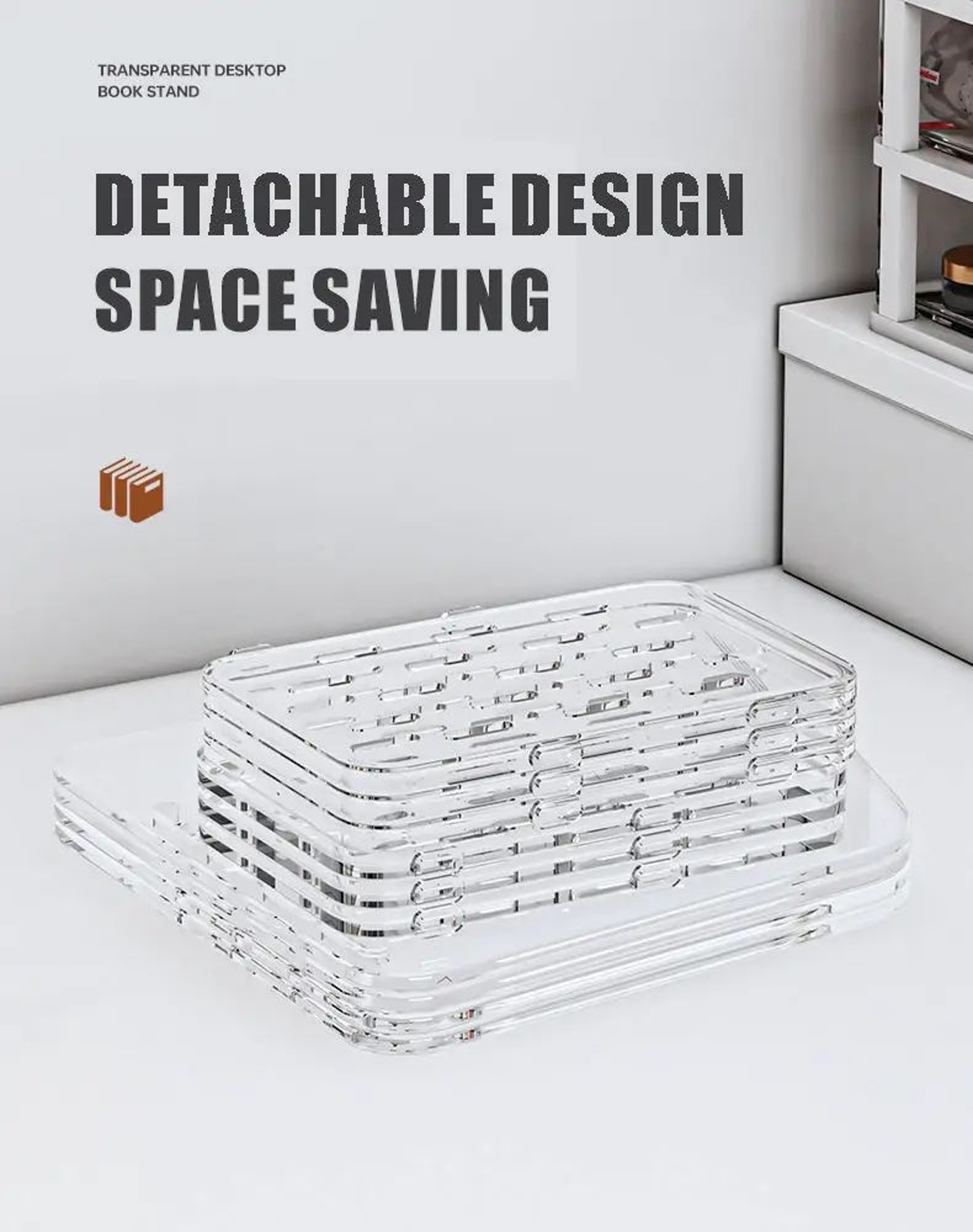 A4 Transparent Acrylic Vertical Desktop Organizer Shelf 7
