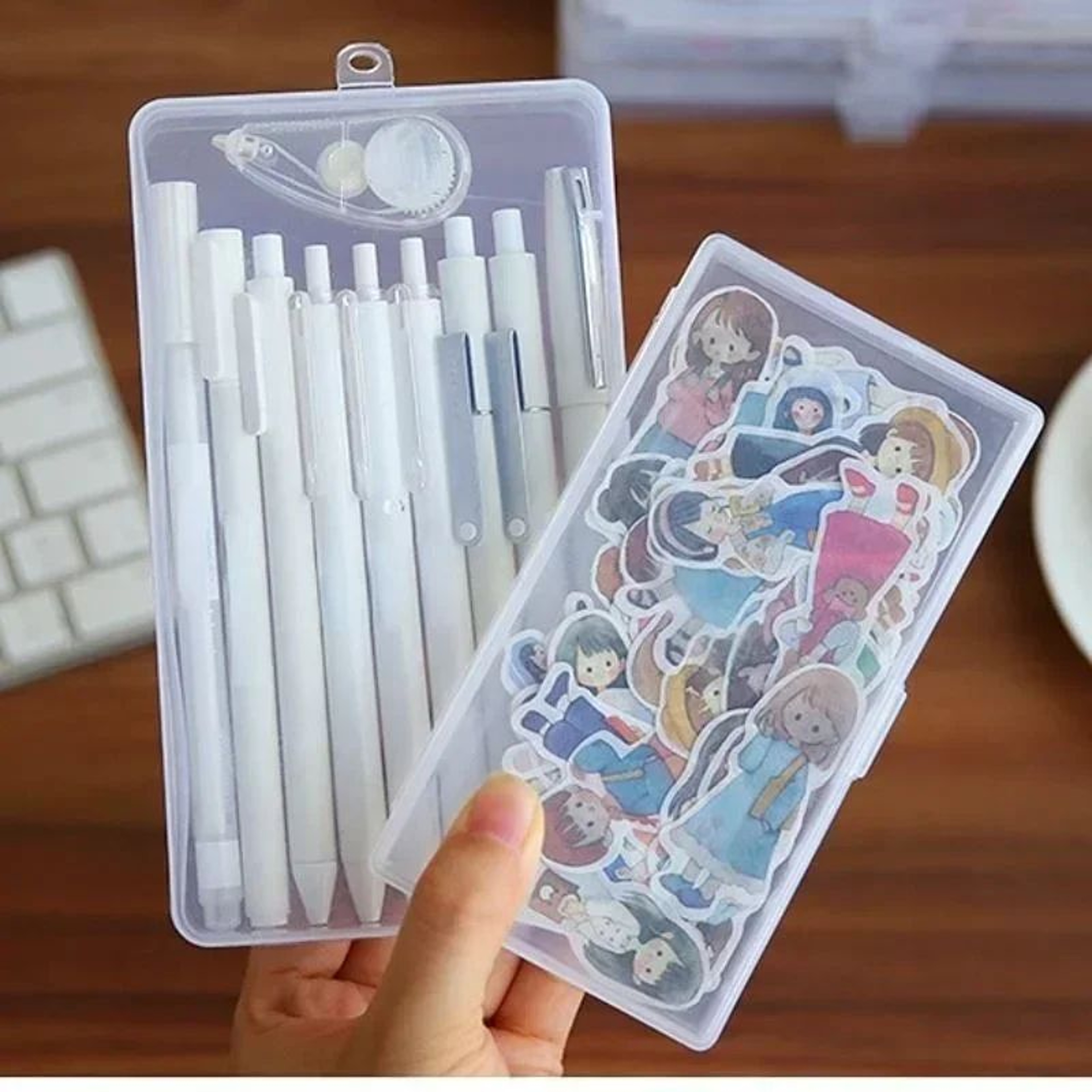 Mini Transparent Plastic Stationery Storage Box Organizer 2