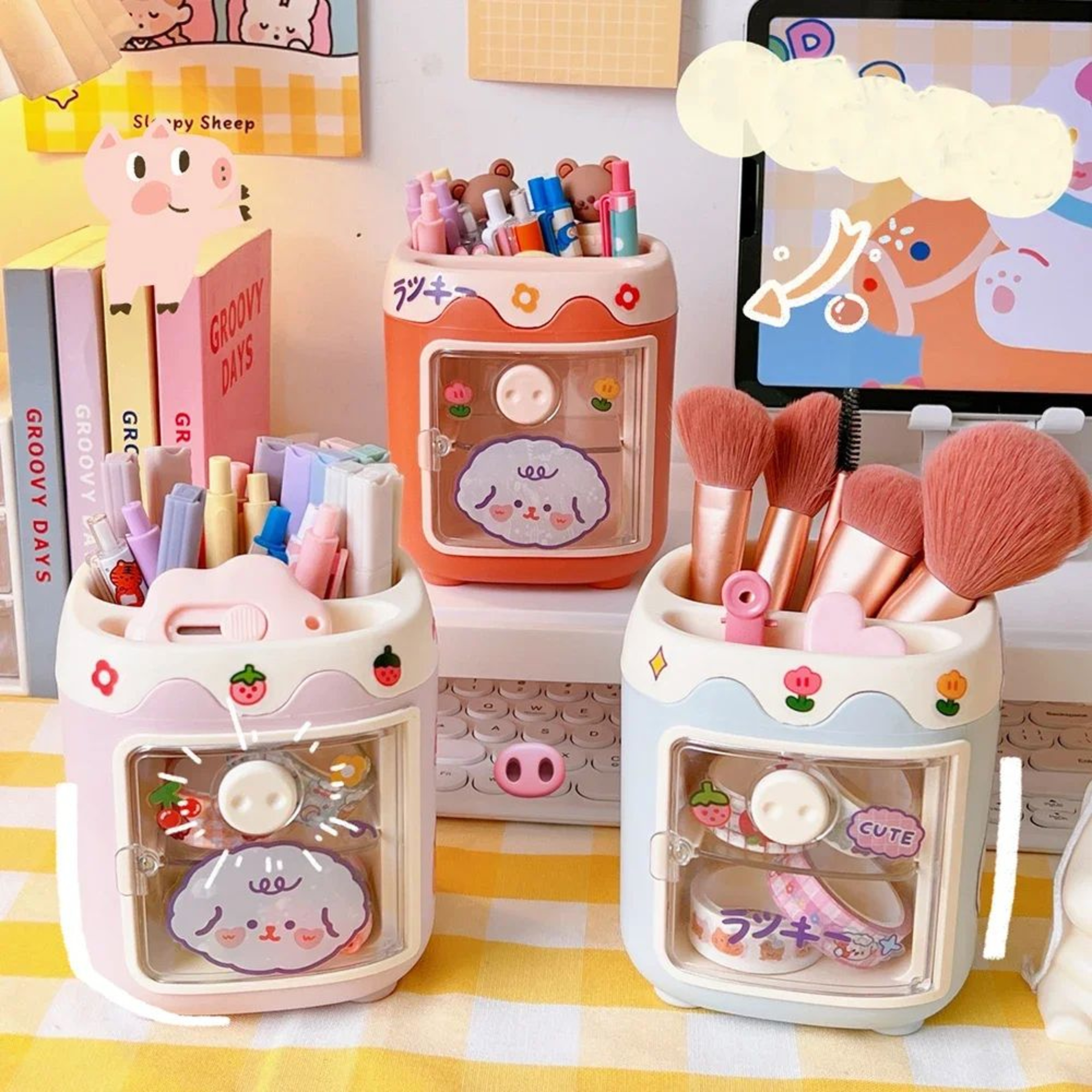 Kawaii Large Desktop Pen Holder And Multifunction Organizer 1