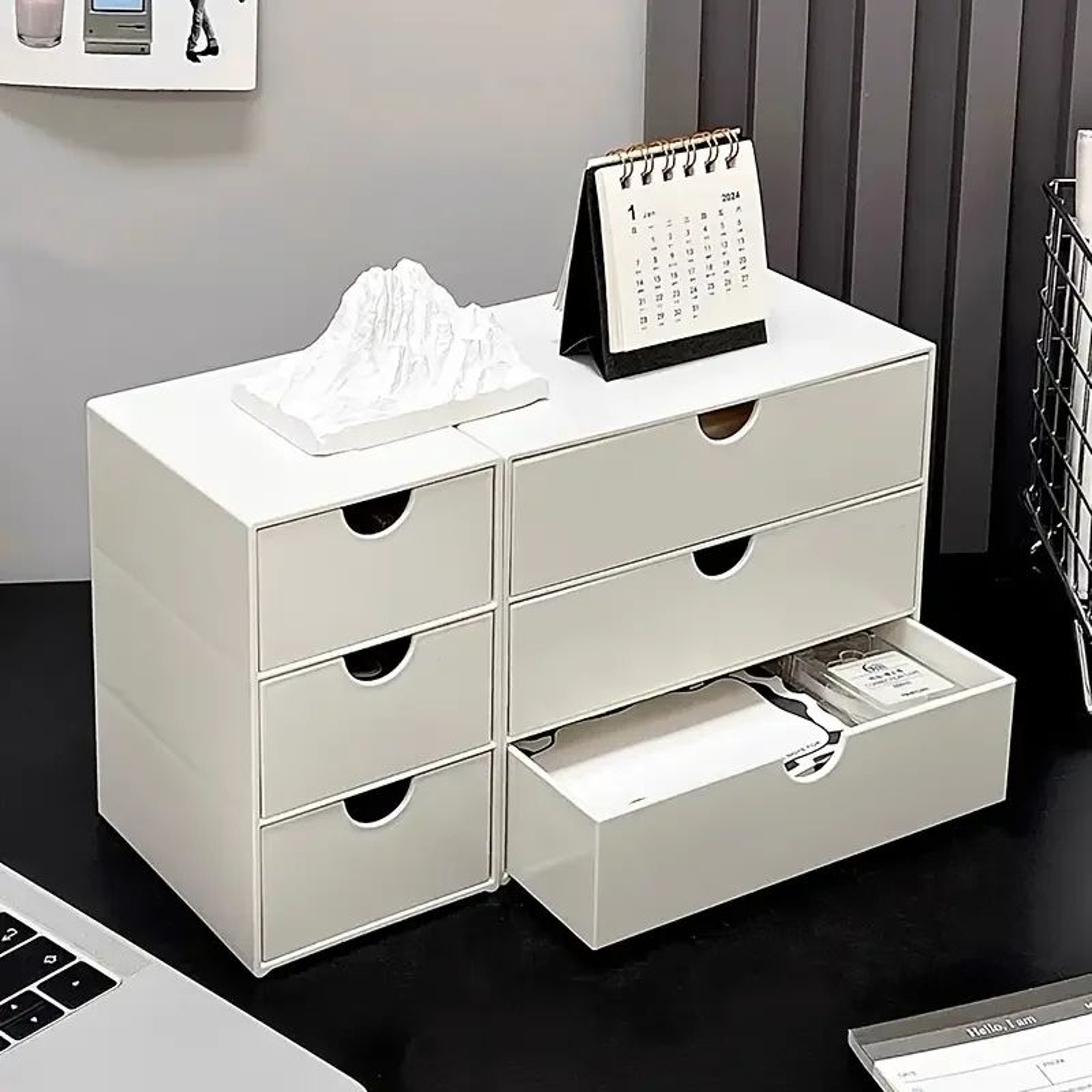 3Layer Stackable Plastic Storage Drawer Rack Desk Organizer 1