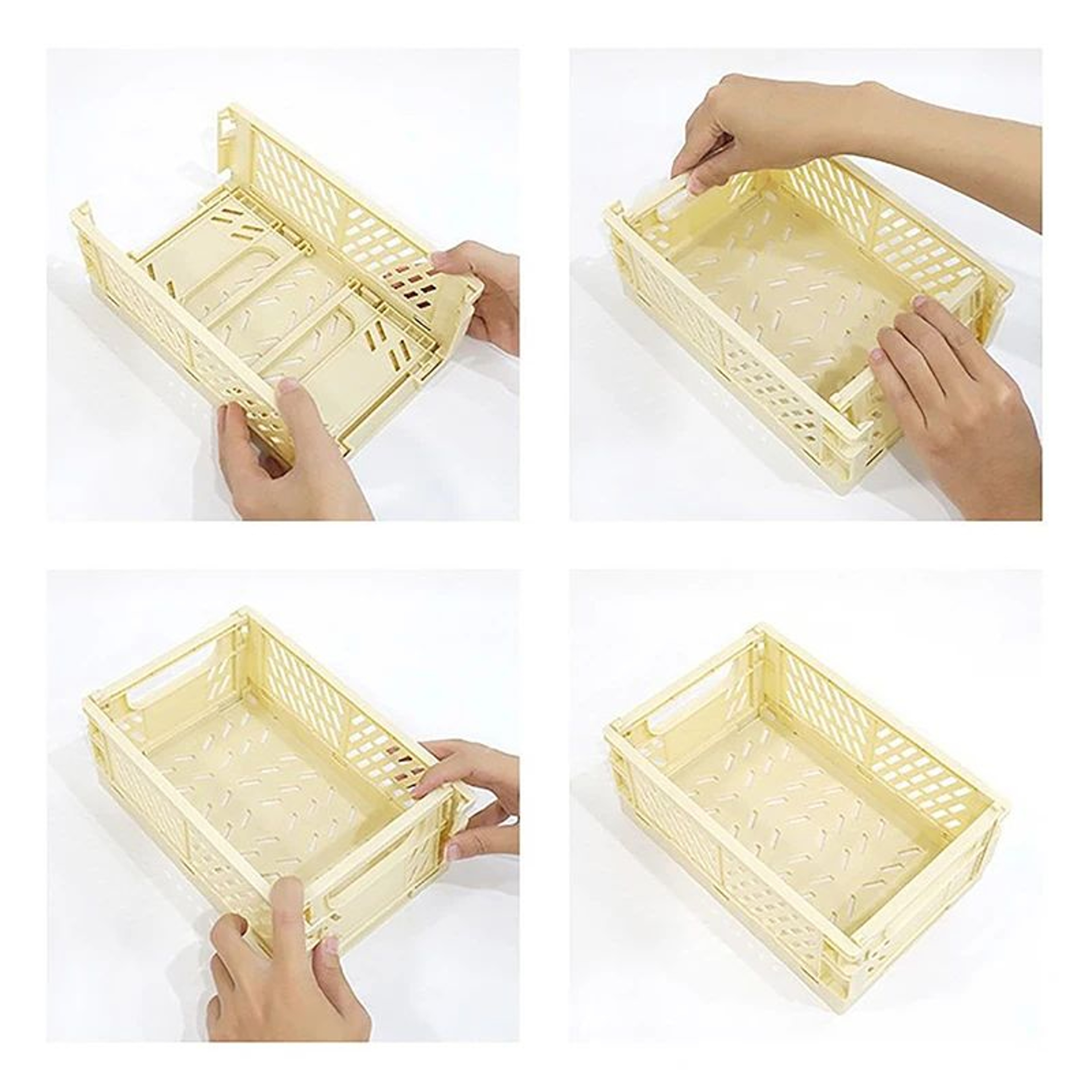 Collapsible Plastic Folding Storage Crate For Desktop  Home 10