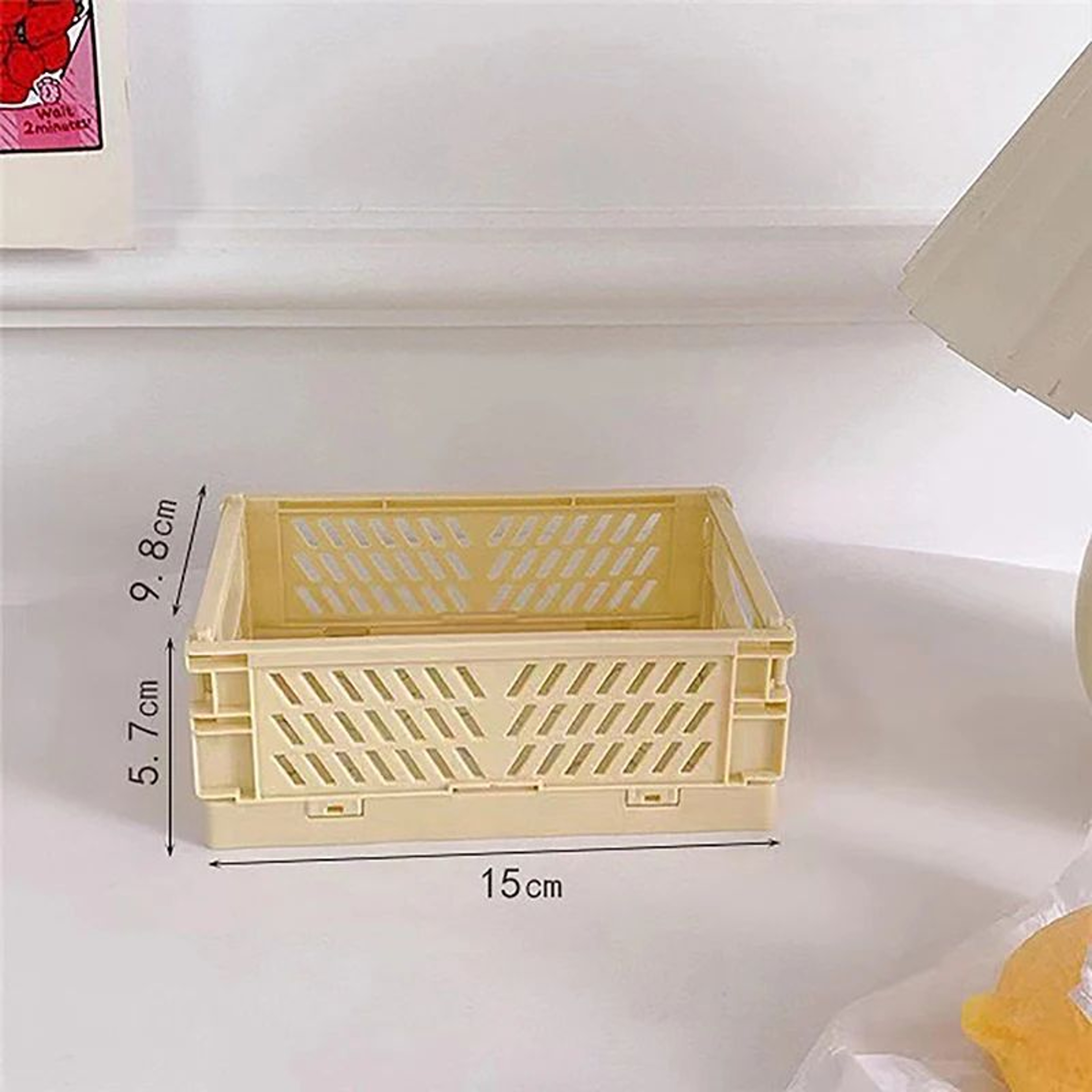Collapsible Plastic Folding Storage Crate For Desktop  Home 13