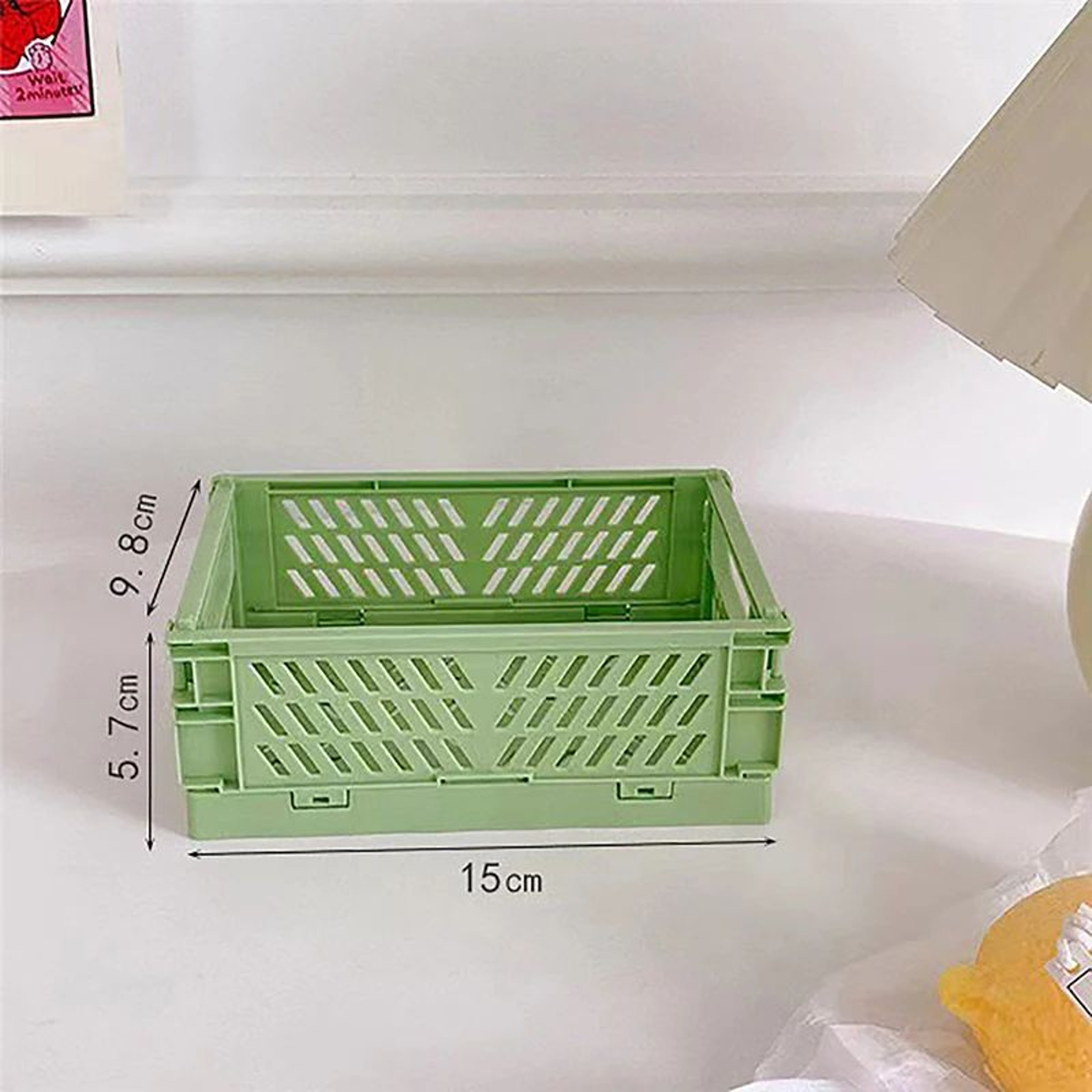 Collapsible Plastic Folding Storage Crate For Desktop  Home 15