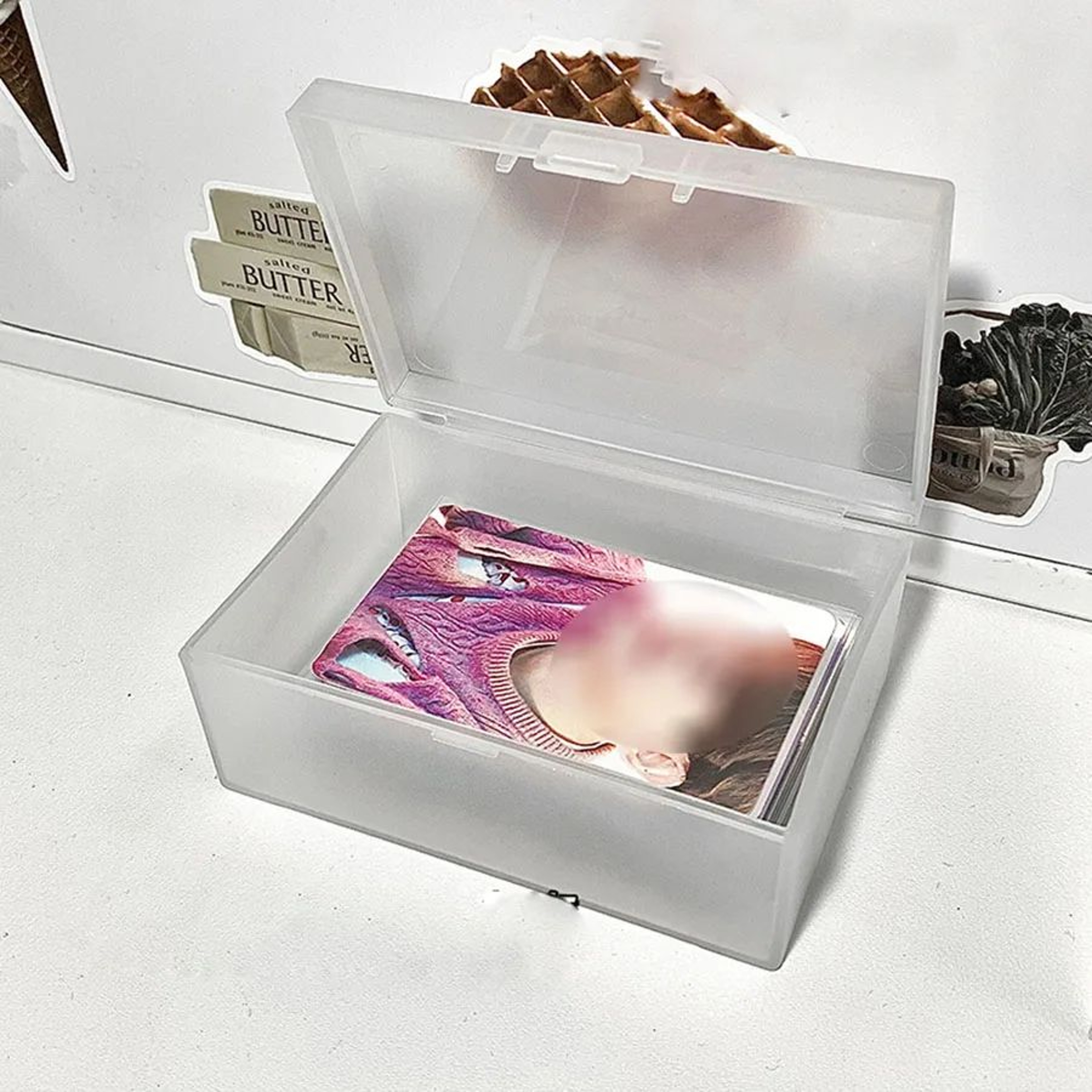 Frosted Transparent Desktop Stationery Storage Box Organizer 2