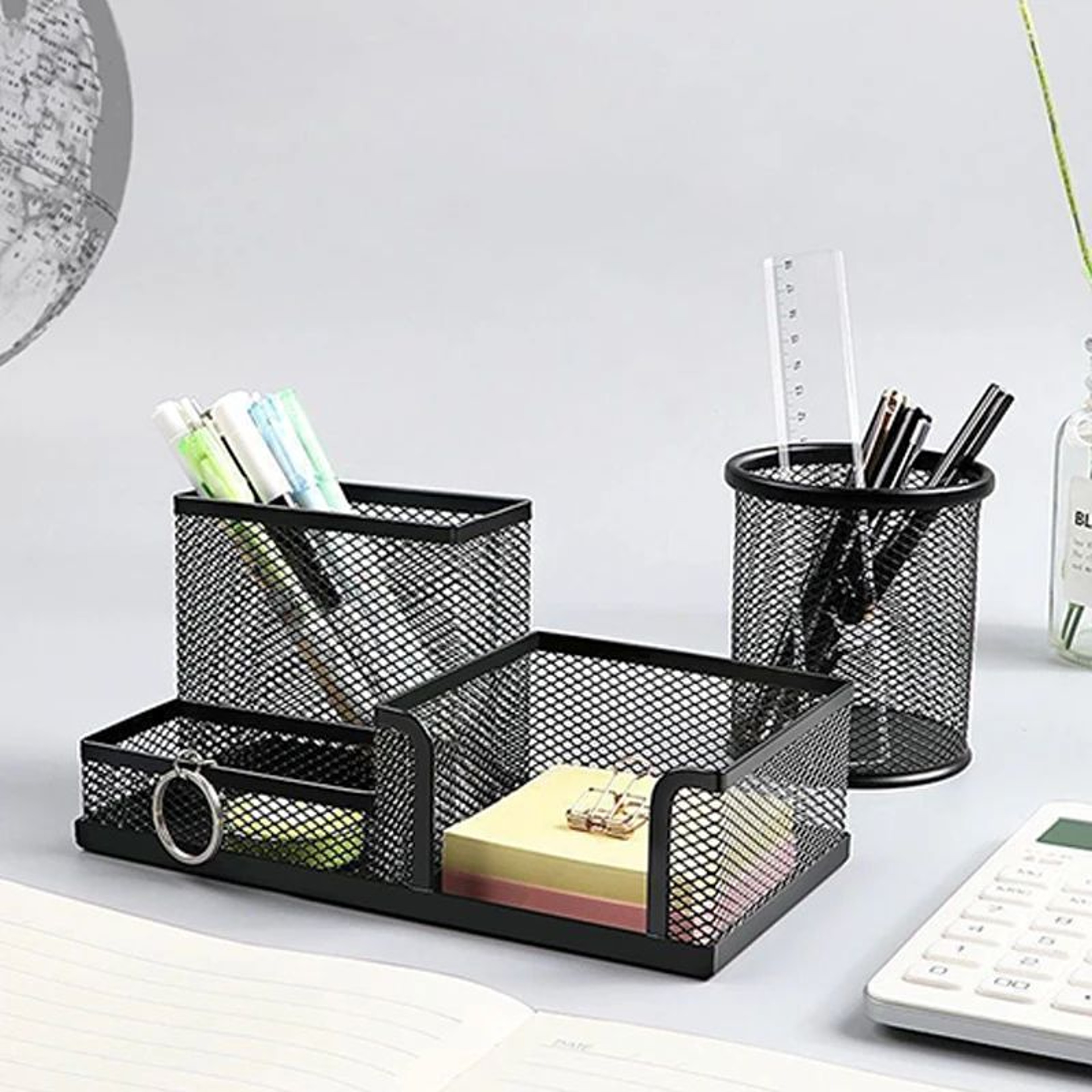 Creative Metal 3Grid Desk Organizer Pen  File Holder 8