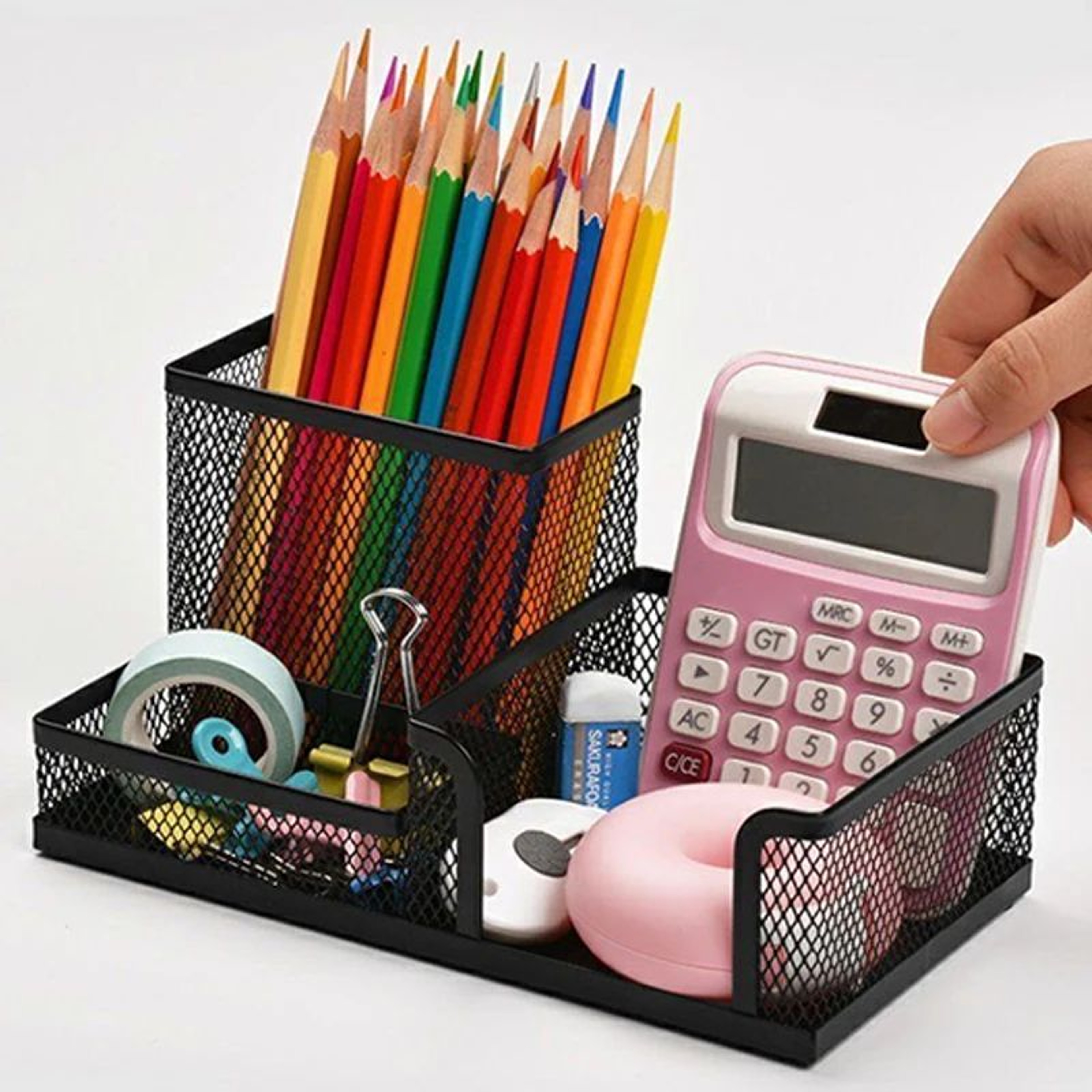 Creative Metal 3Grid Desk Organizer Pen  File Holder 9