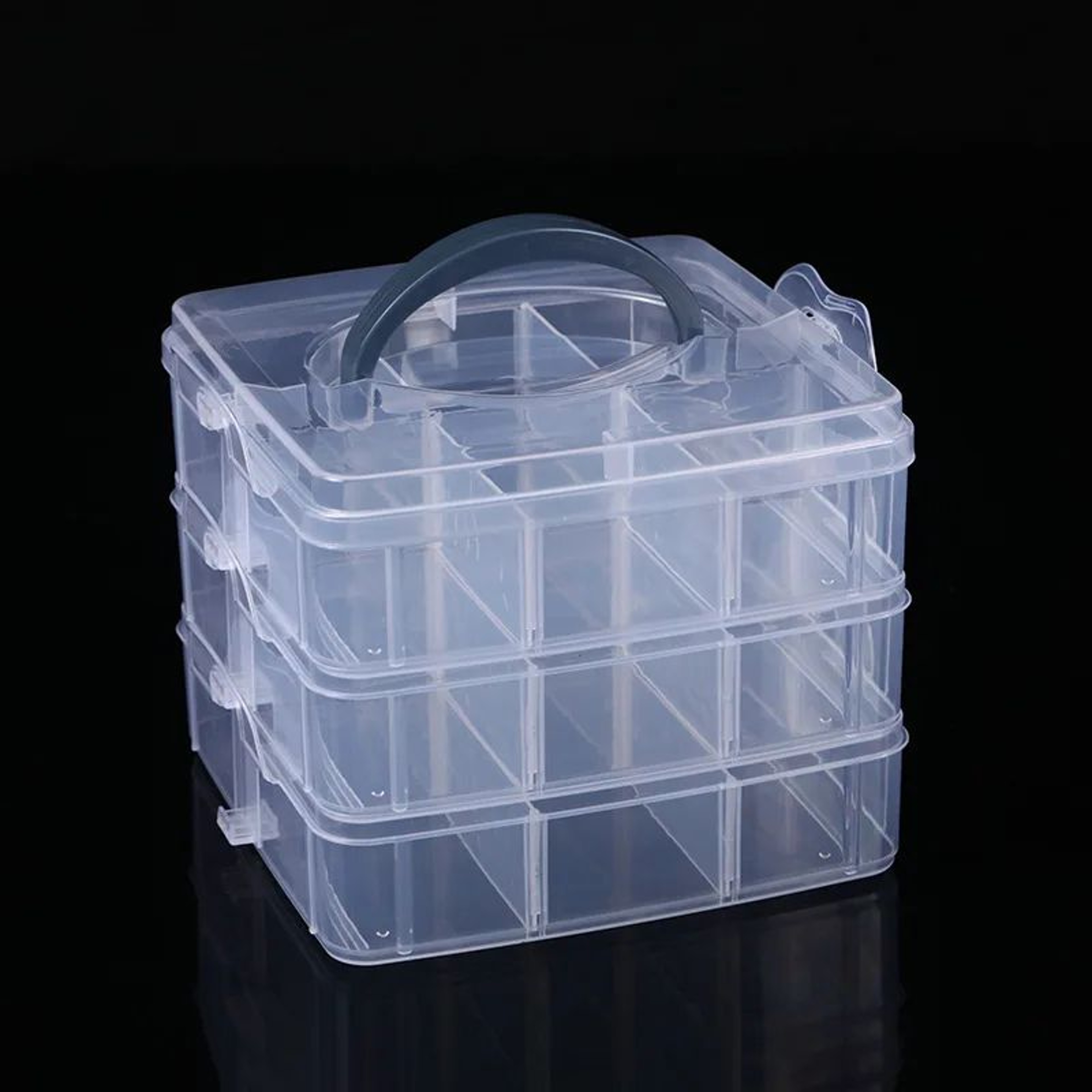3 Layer 18 Grid Portable Storage Organizer Box 9